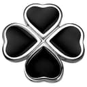 Dianthus | Spilla da giacca color argento e nero a forma di quadrifoglio Dianthus | Spilla da giacca color argento e nero a forma di quadrifoglio