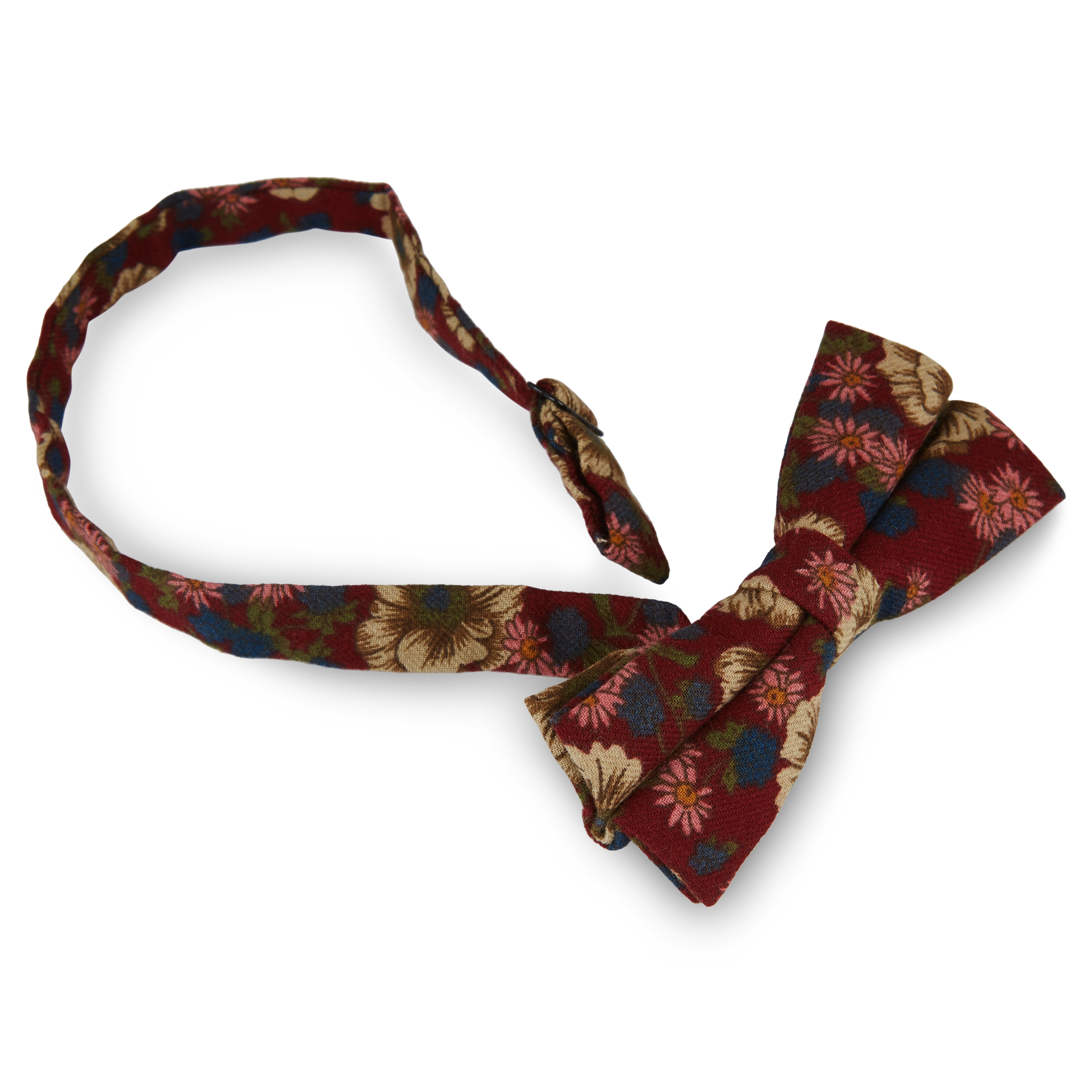 Burgundowa wyrazista muszka z kwiecistym wzorem - 2