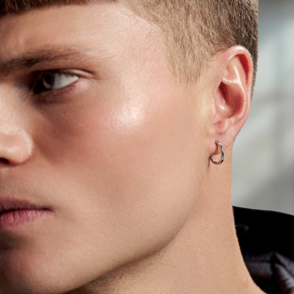 hover: Huggie | 6 mm Sterling Silver Hoop Earring hover: Huggie | 6 mm Sterling Silver Hoop Earring