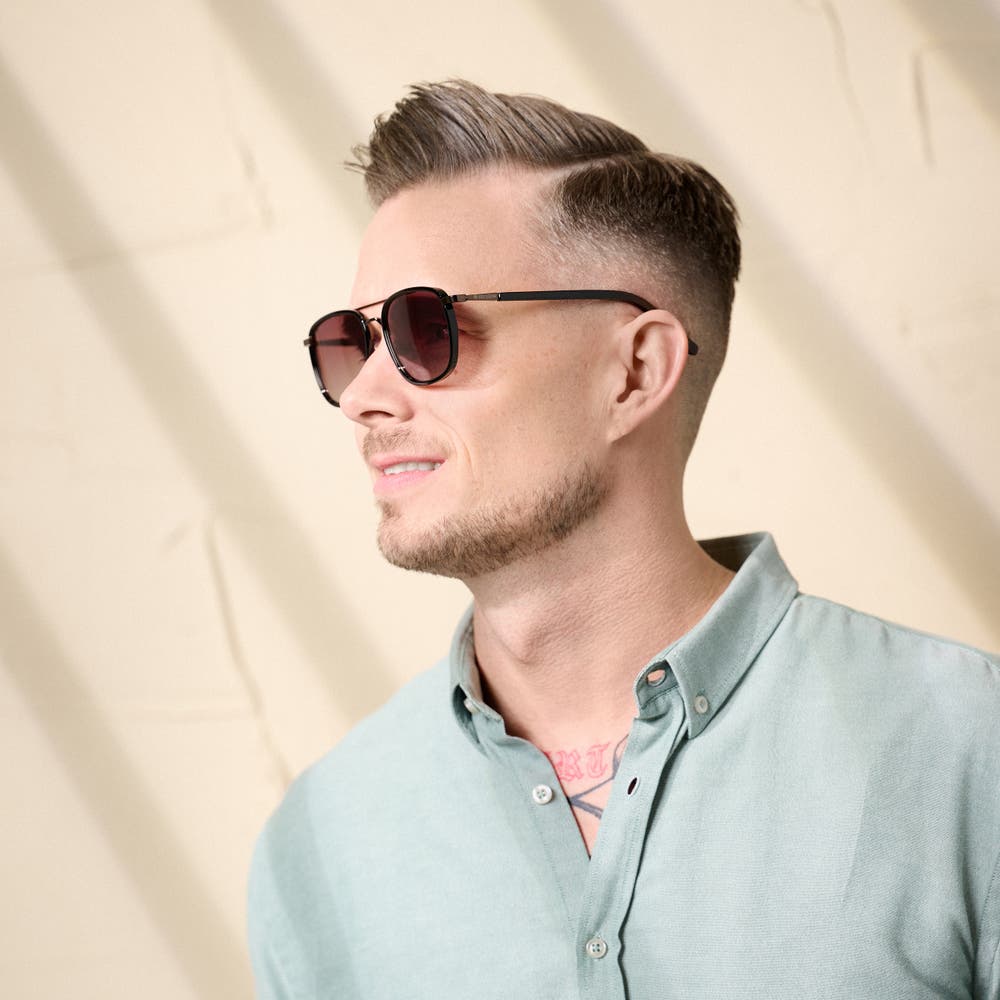 hover: Black & Brown Gradient Double-Bridge Polarised Sunglasses hover: Black & Brown Gradient Double-Bridge Polarised Sunglasses