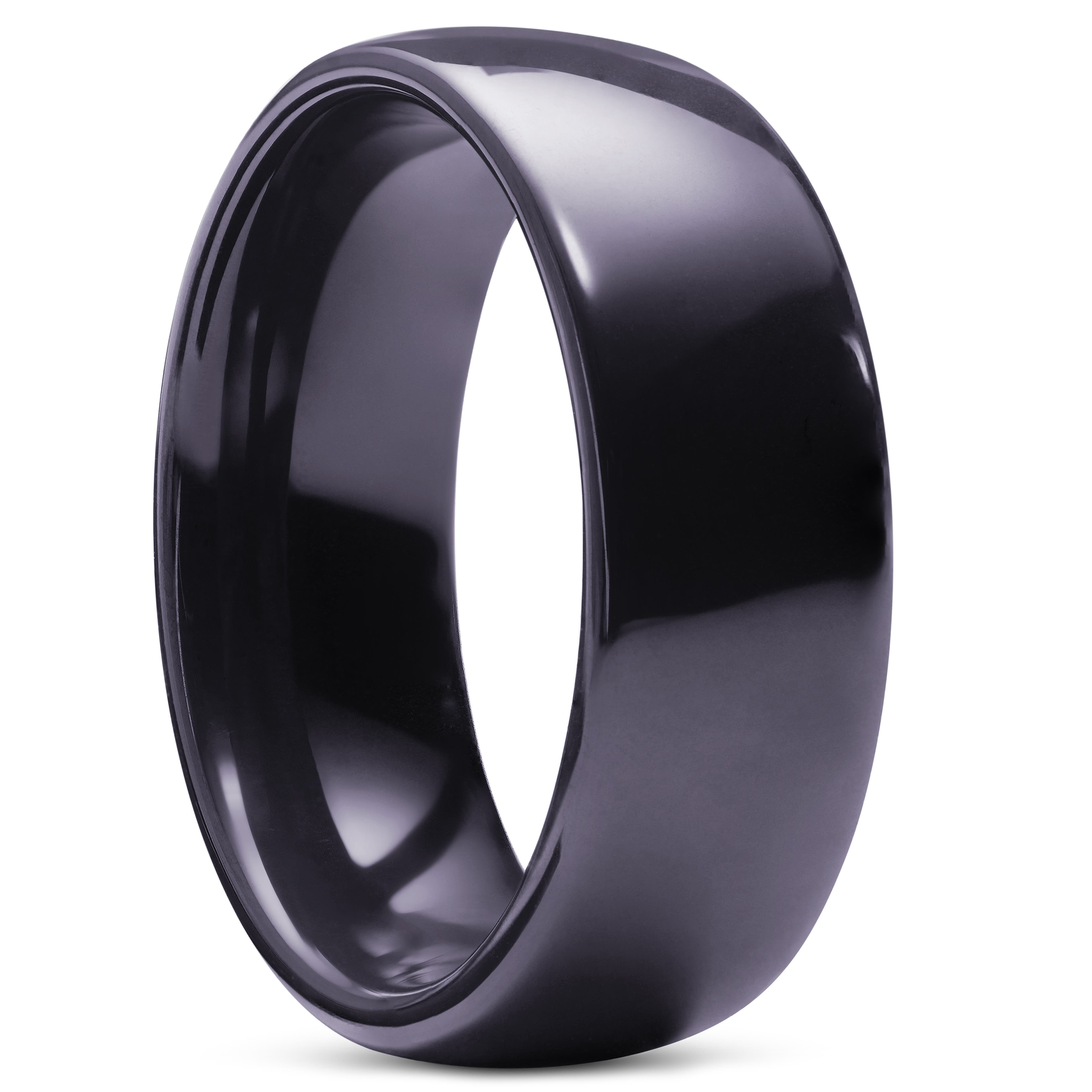 Leštený sivý keramický prsteň 