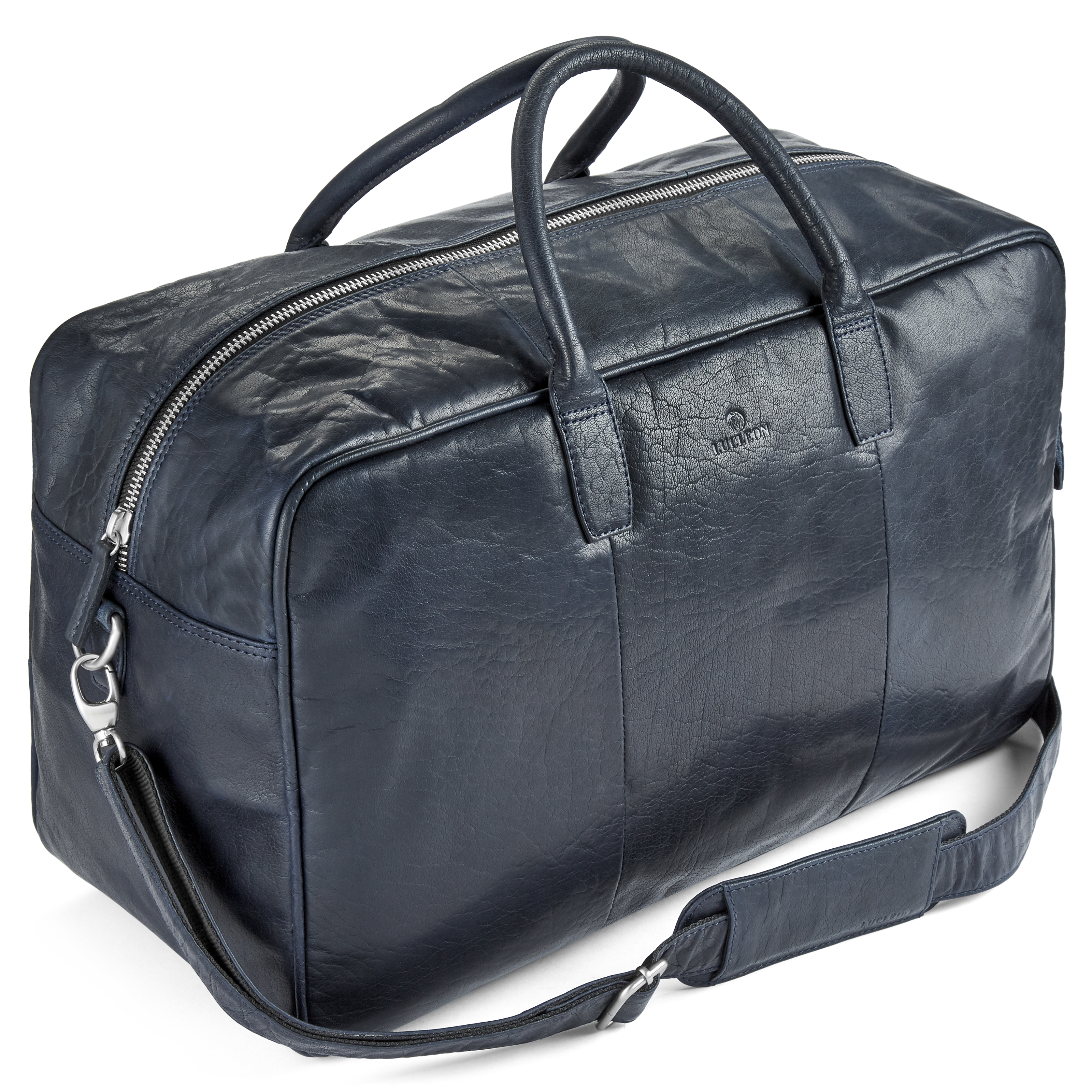 Mala Duffel em Pele Azul Escura Montreal - 7
