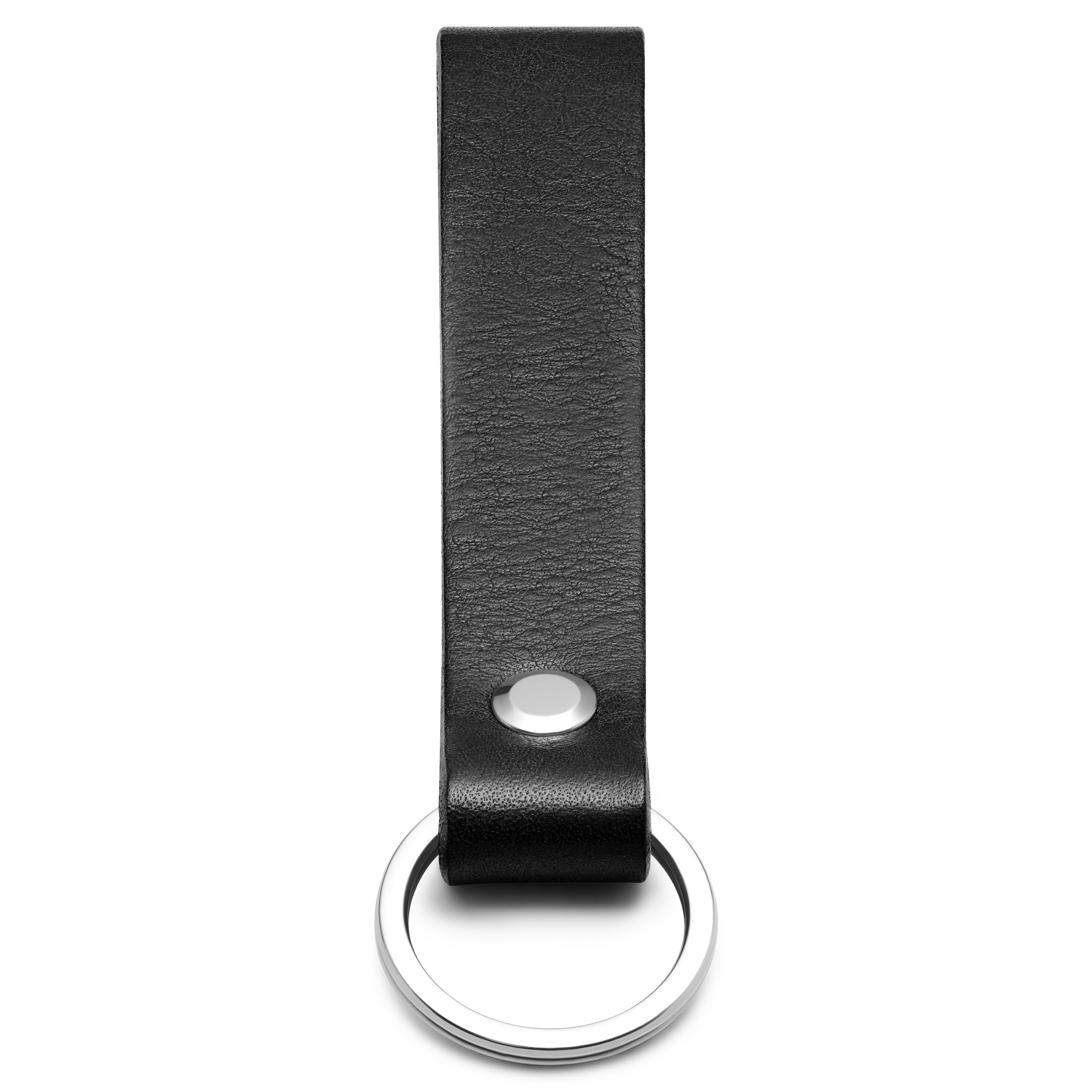 Čierna kľúčenka z kože kvality full grain - 4