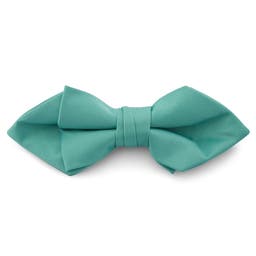 Turquoise Blue Basic Pointy Pre-Tied Bow Tie