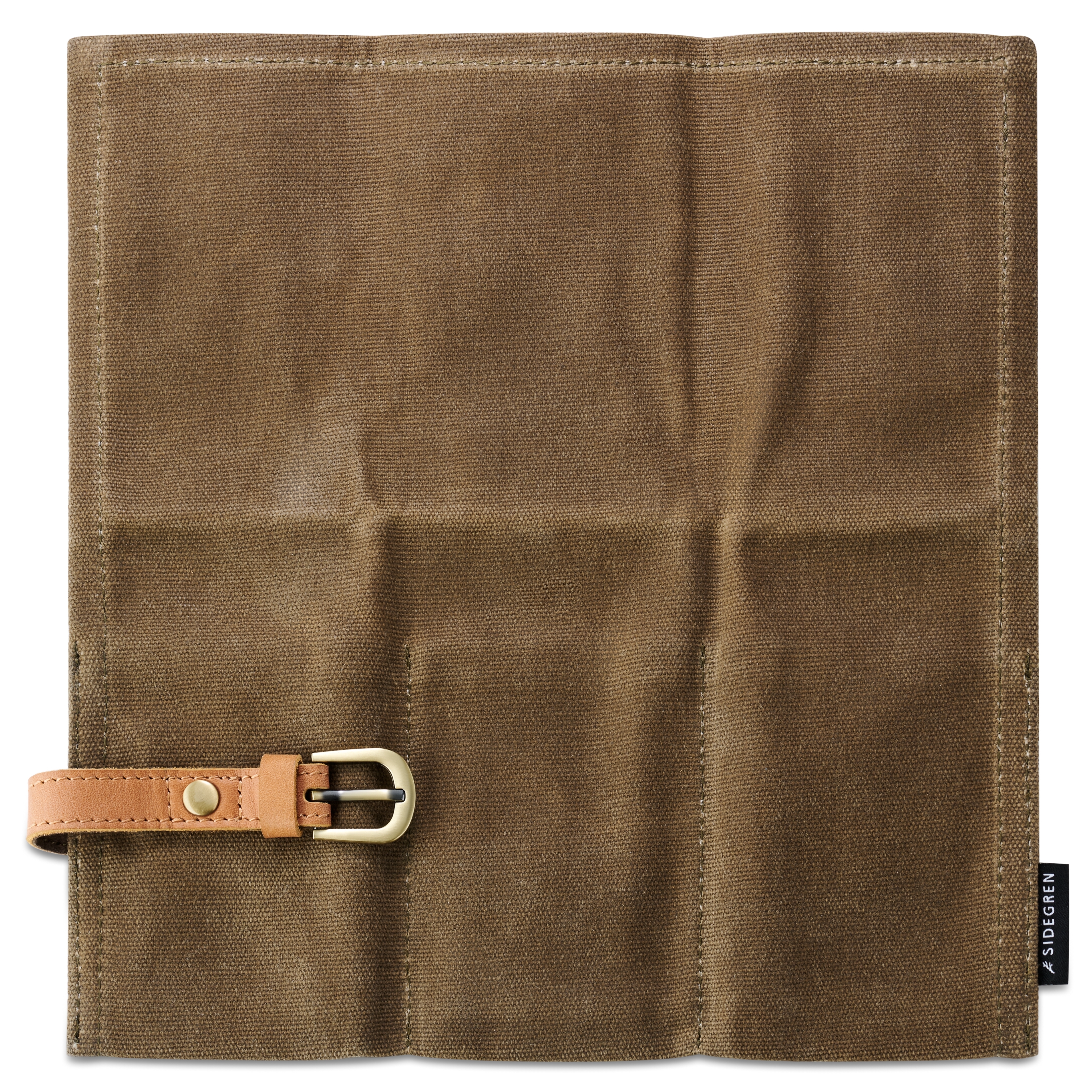 Custodia porta orologi a tre scomparti in tela cerata verde oliva - 3