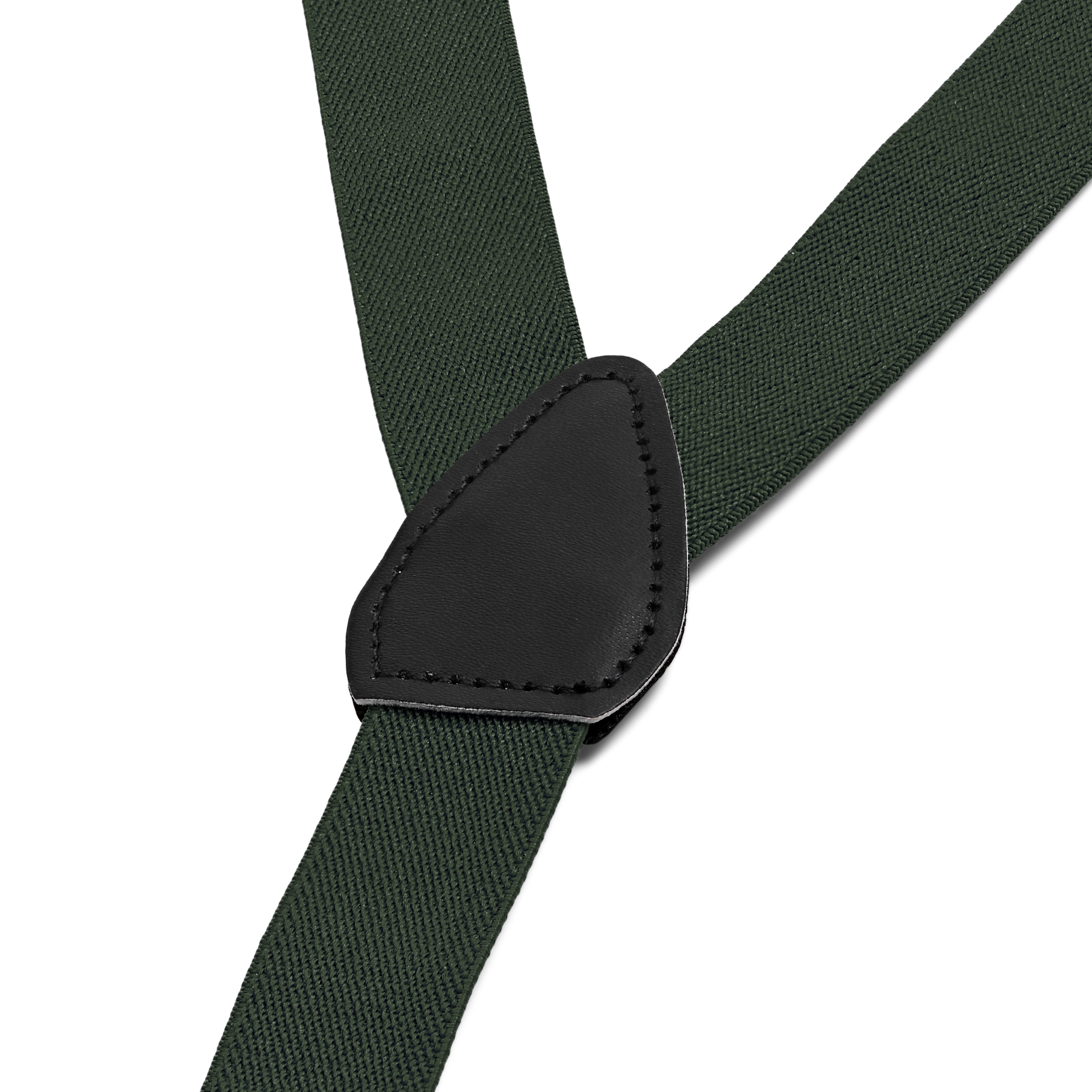 Dark Green Slim Clip-On Suspenders - 2