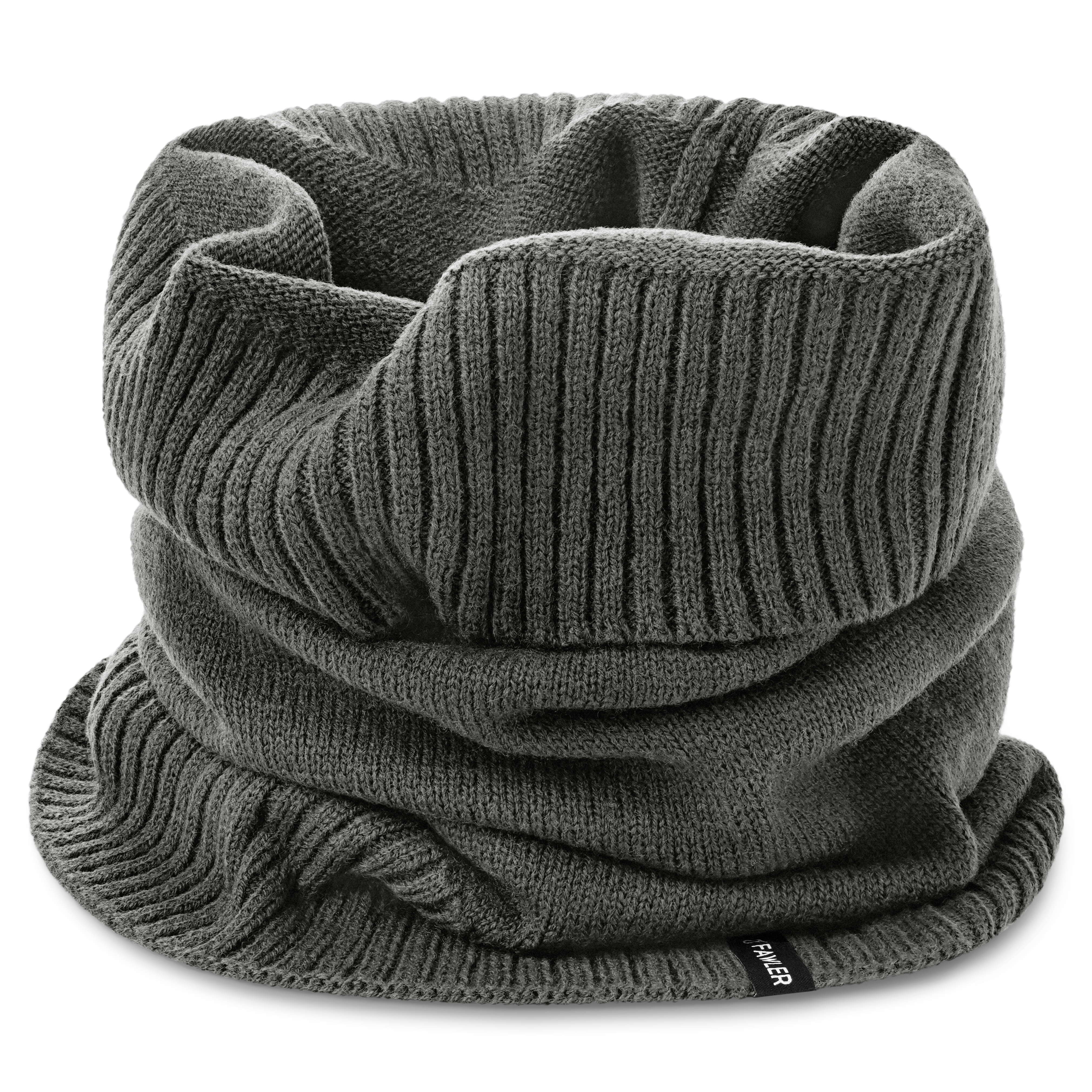 Kaleb | Dark Grey Merino Tube Kane Scarf