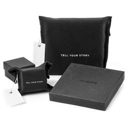 Премиум подаръчна кутия с копчета за ръкавели, опаковка и етикет за подарък