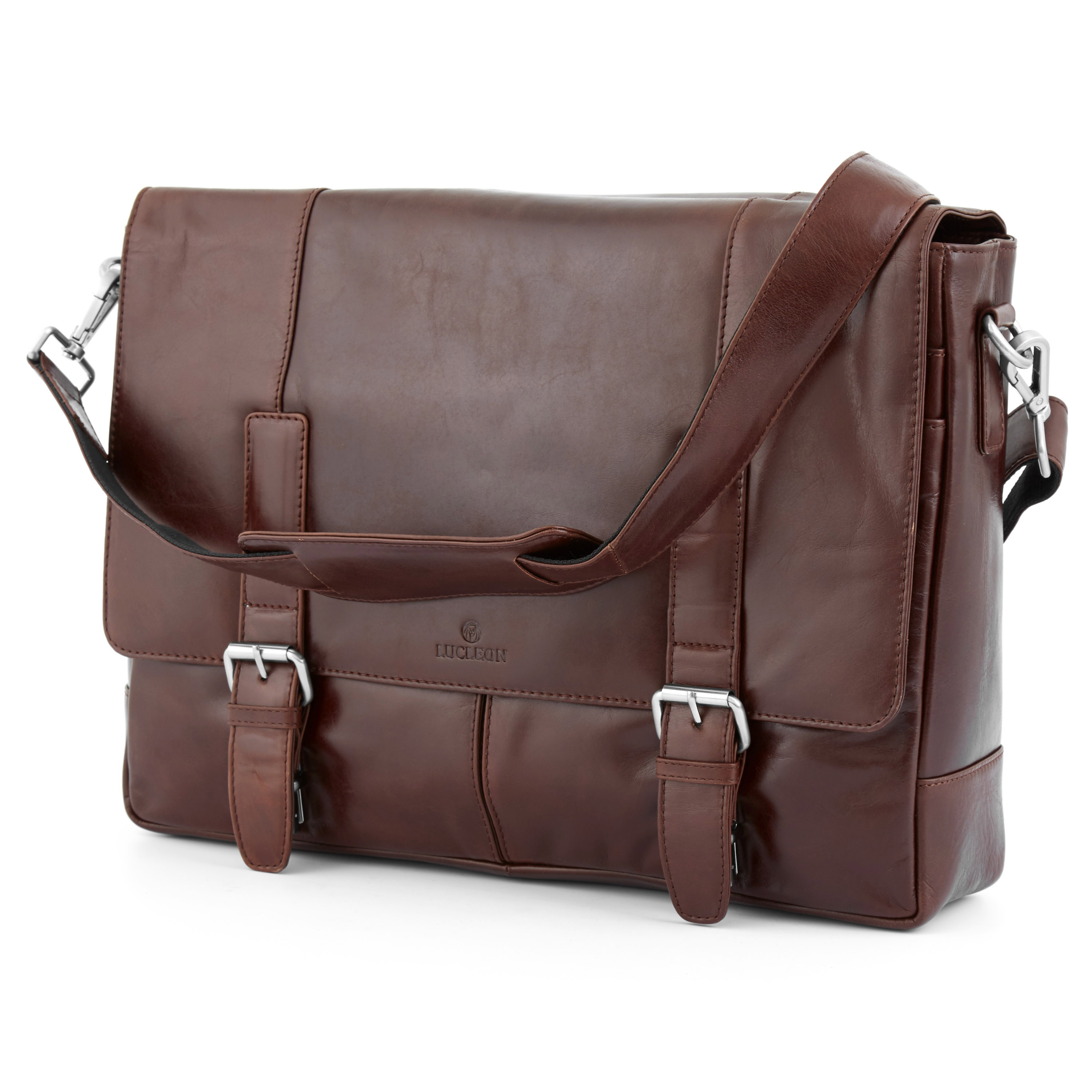 Brun Klassisk Jasper Axelremsväska i skinn - 3