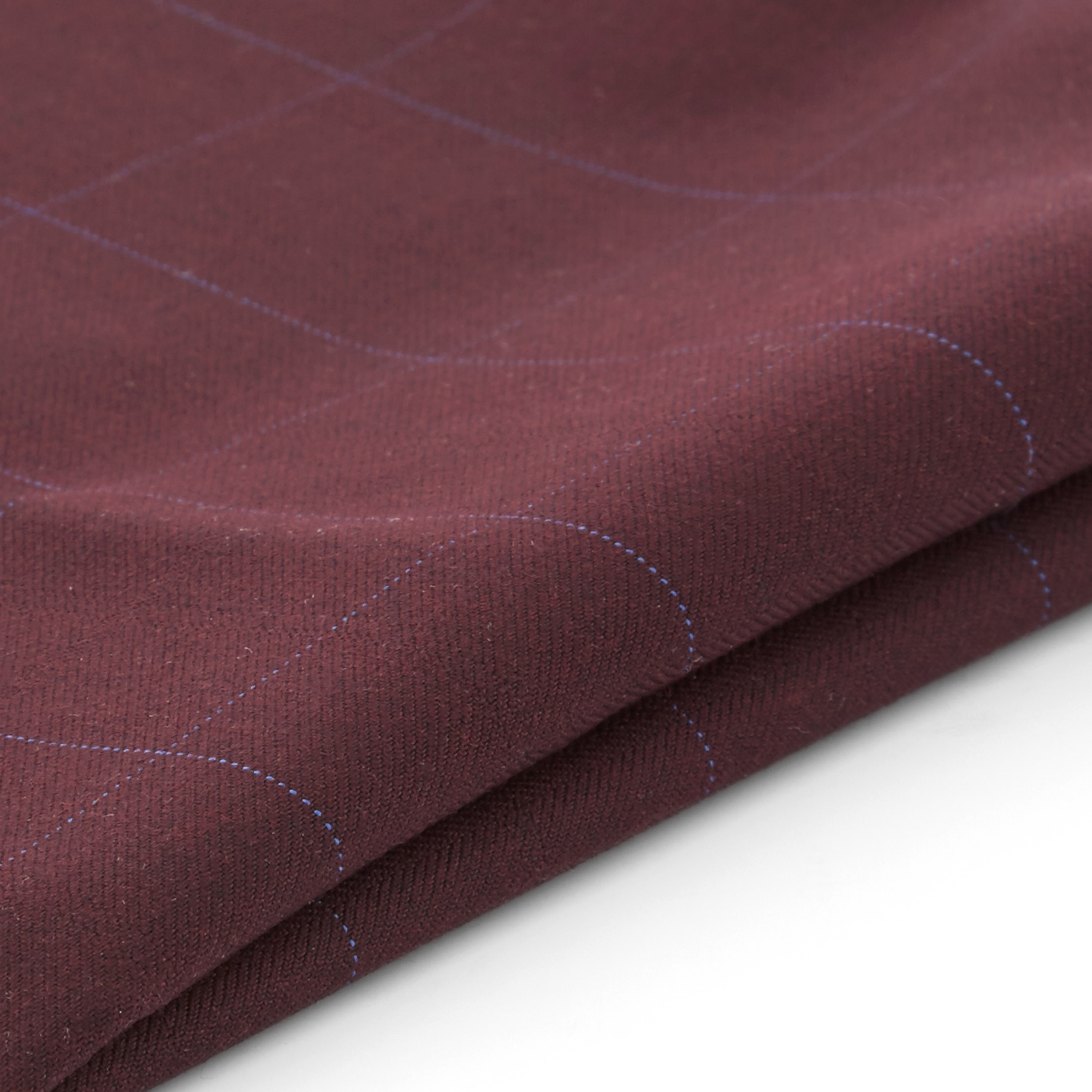 Pochette de costume bordeaux à fins carreaux - 2