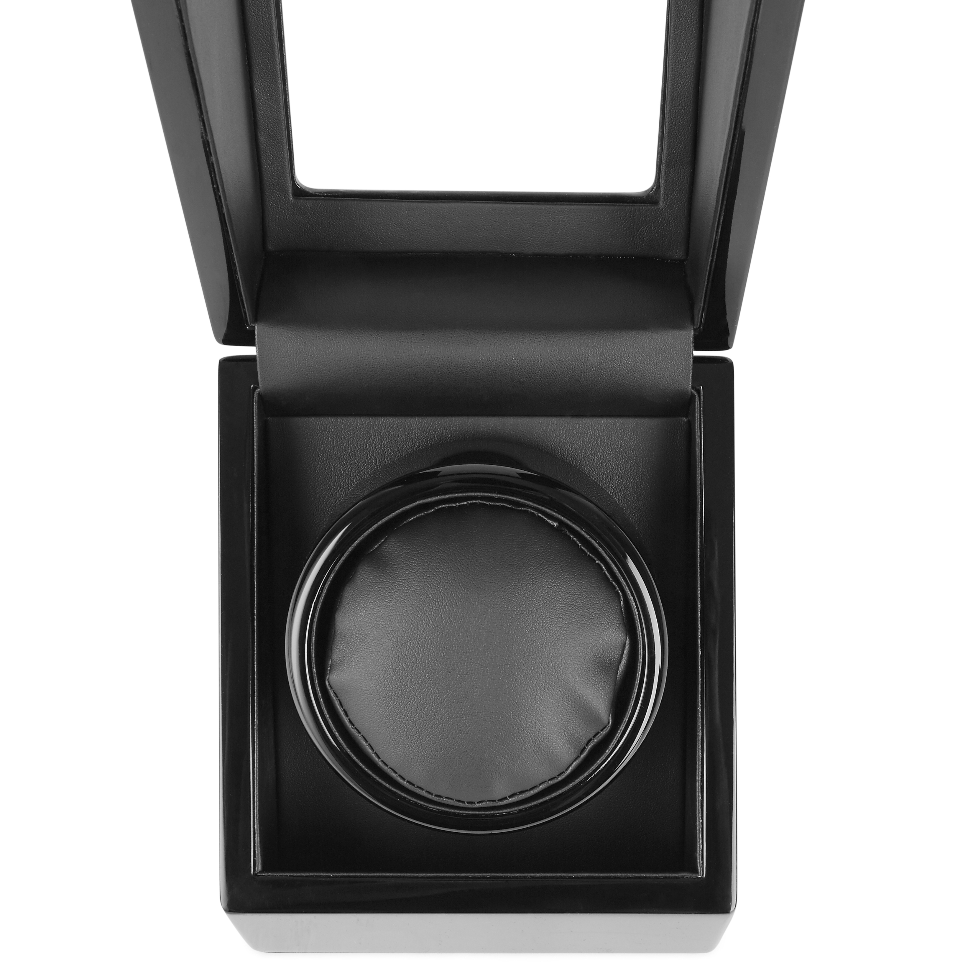 Svart Polerad Roterande Klocklåda - 1 klocka - 6