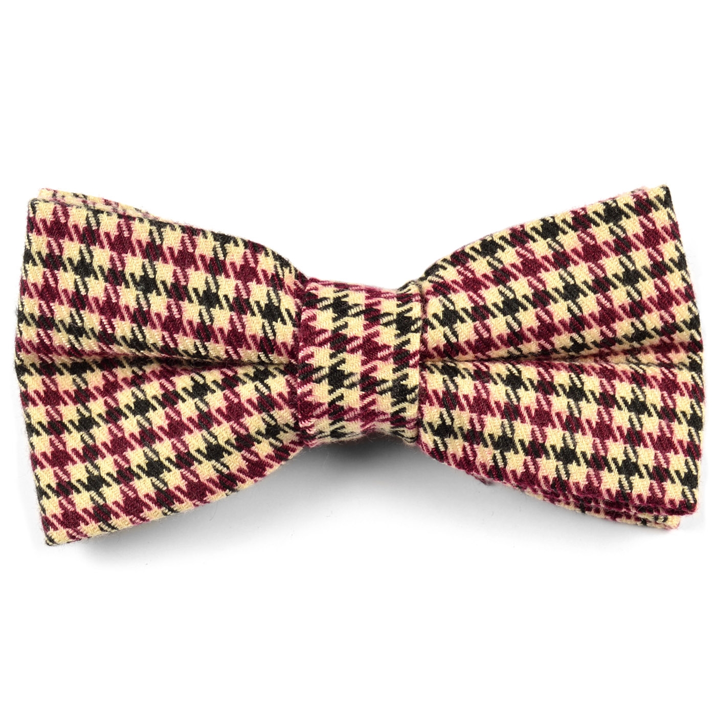 Purpurowa bawełniana muszka w pepitkę - 1