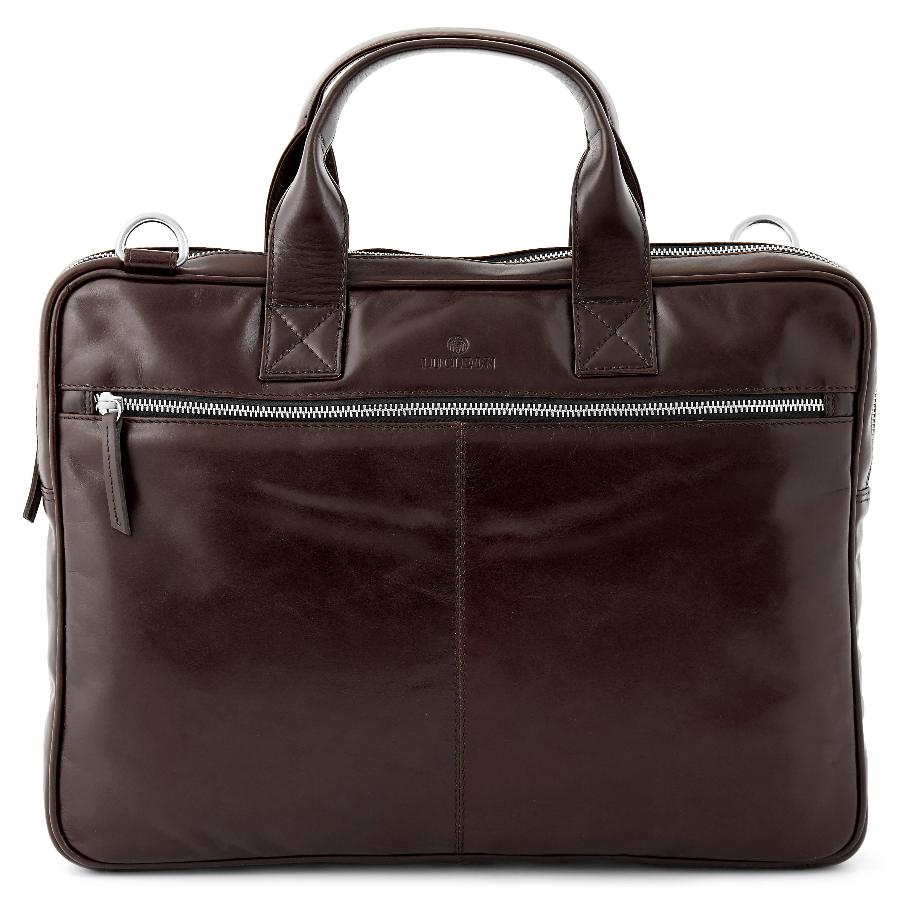 Donkerbruine Dunne Jasper Laptoptas met Rits - 2