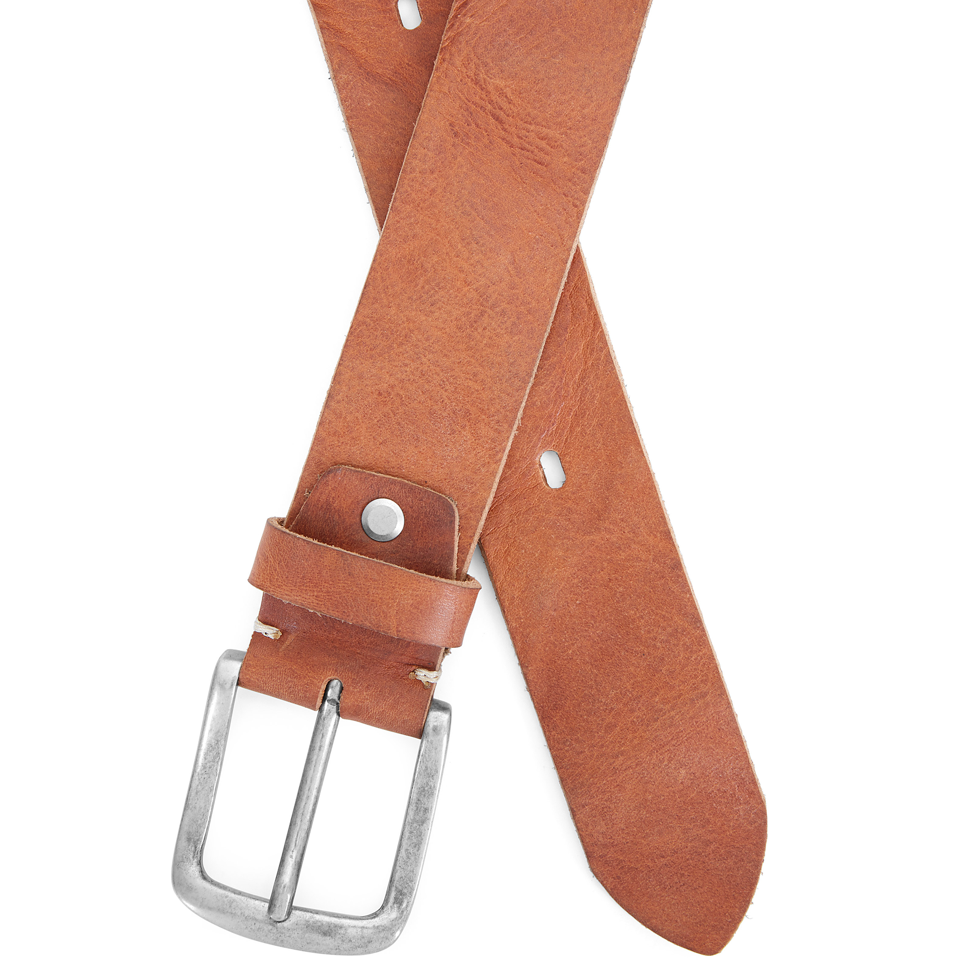 Okerkleurige Italiaanse Leren Riem - 3