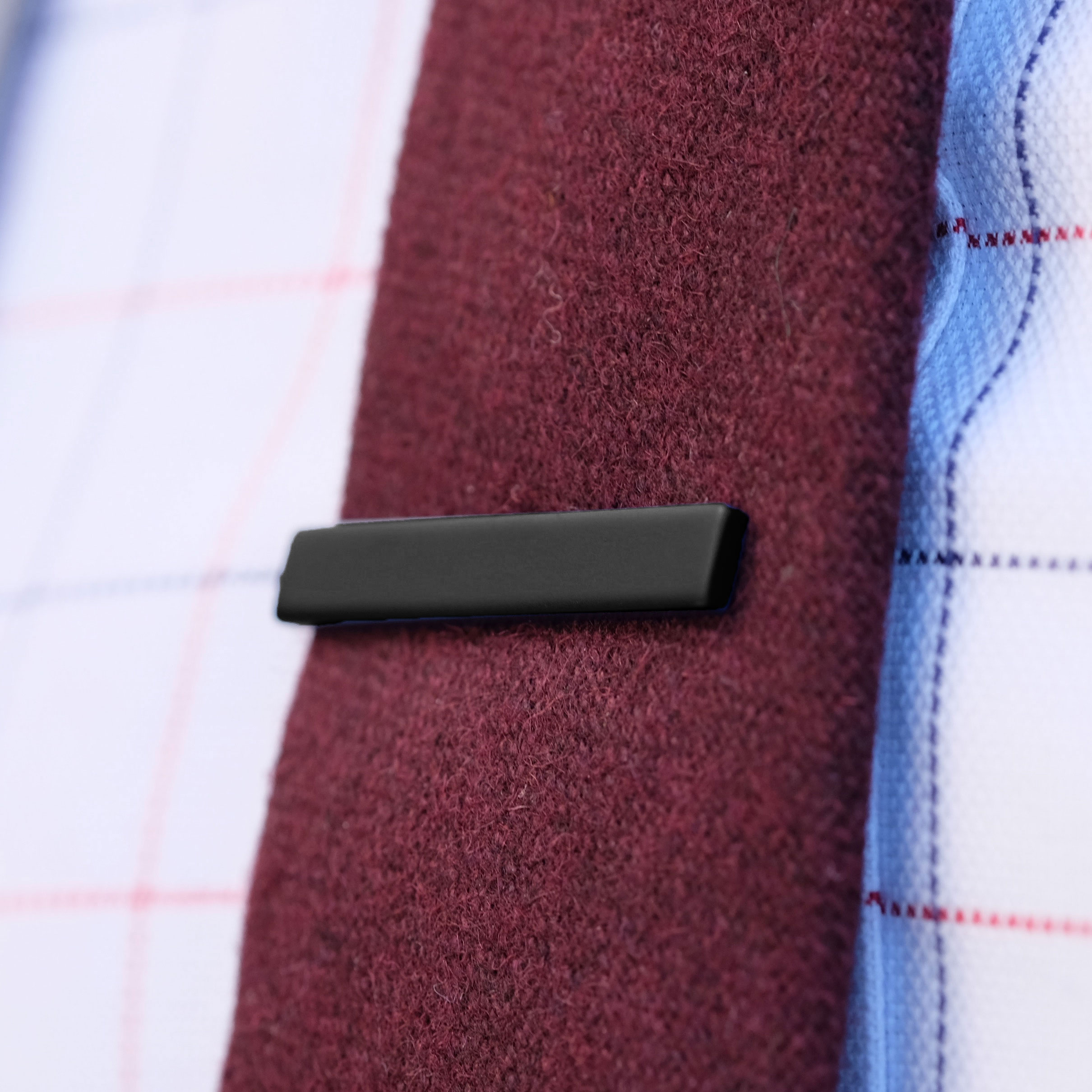 Black Square Short Tie Clip - 4