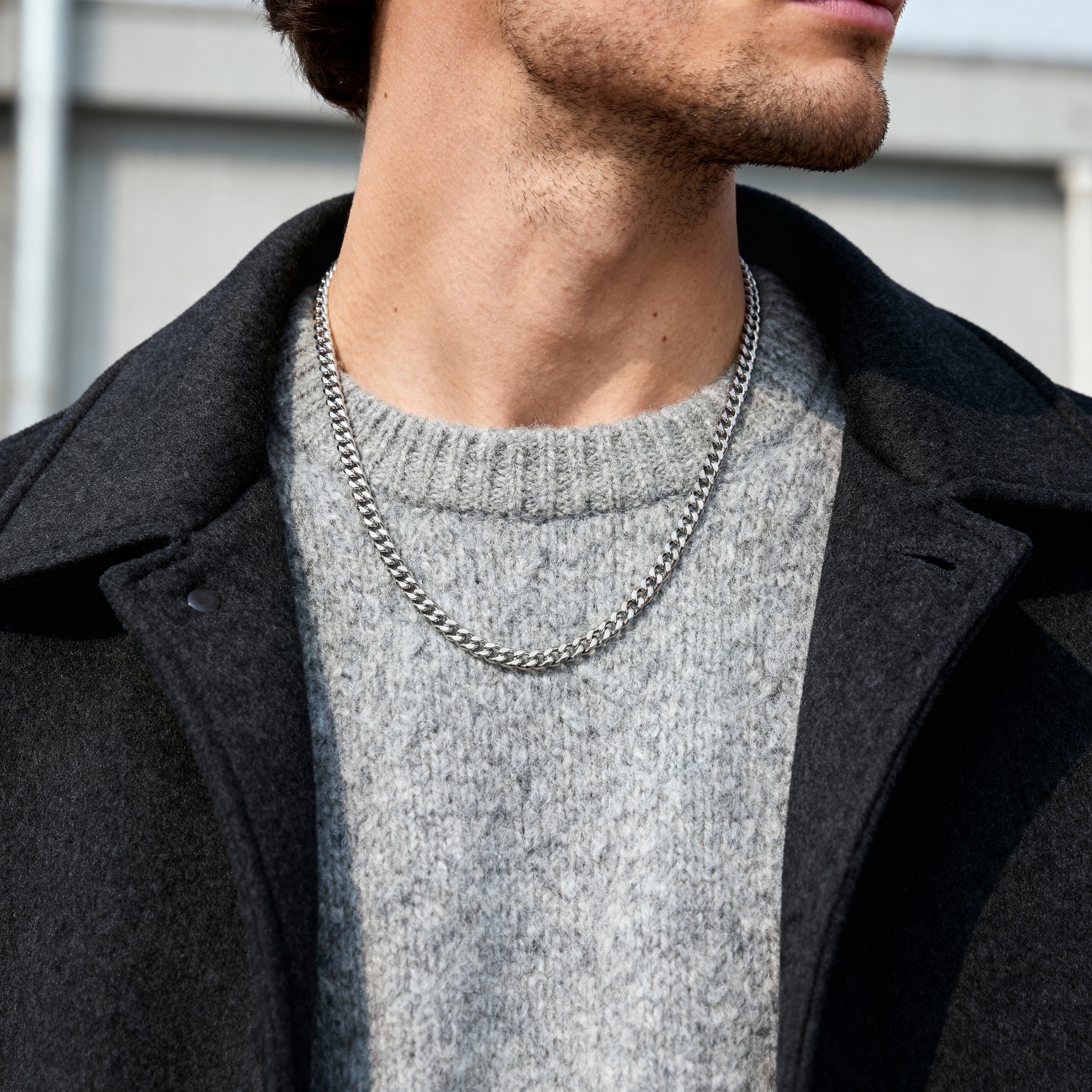 Srebrna verižica širine 6 mm - 6