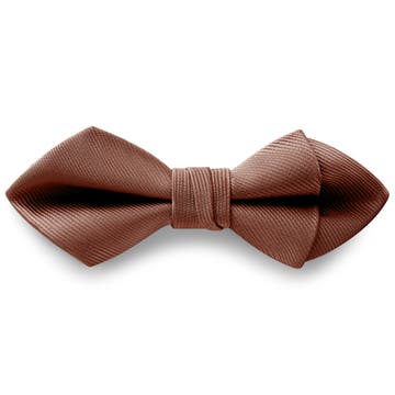 Papillon pre-annodato color terracotta a punta di diamante con motivo gros-grain Papillon pre-annodato color terracotta a punta di diamante con motivo gros-grain