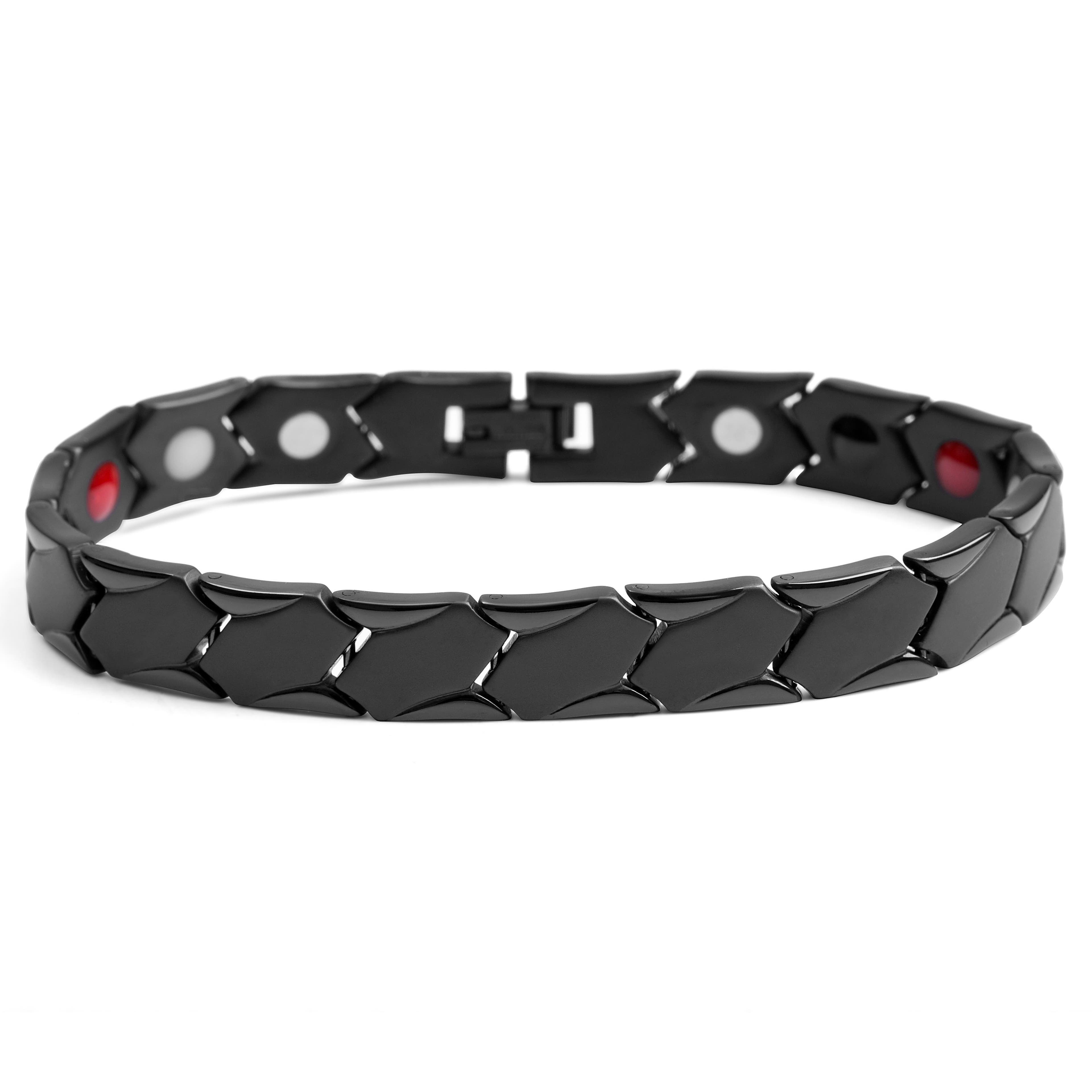 Slim Black Titanium Link Chain Bracelet