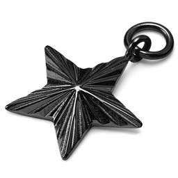 Amulette étoile en acier noir