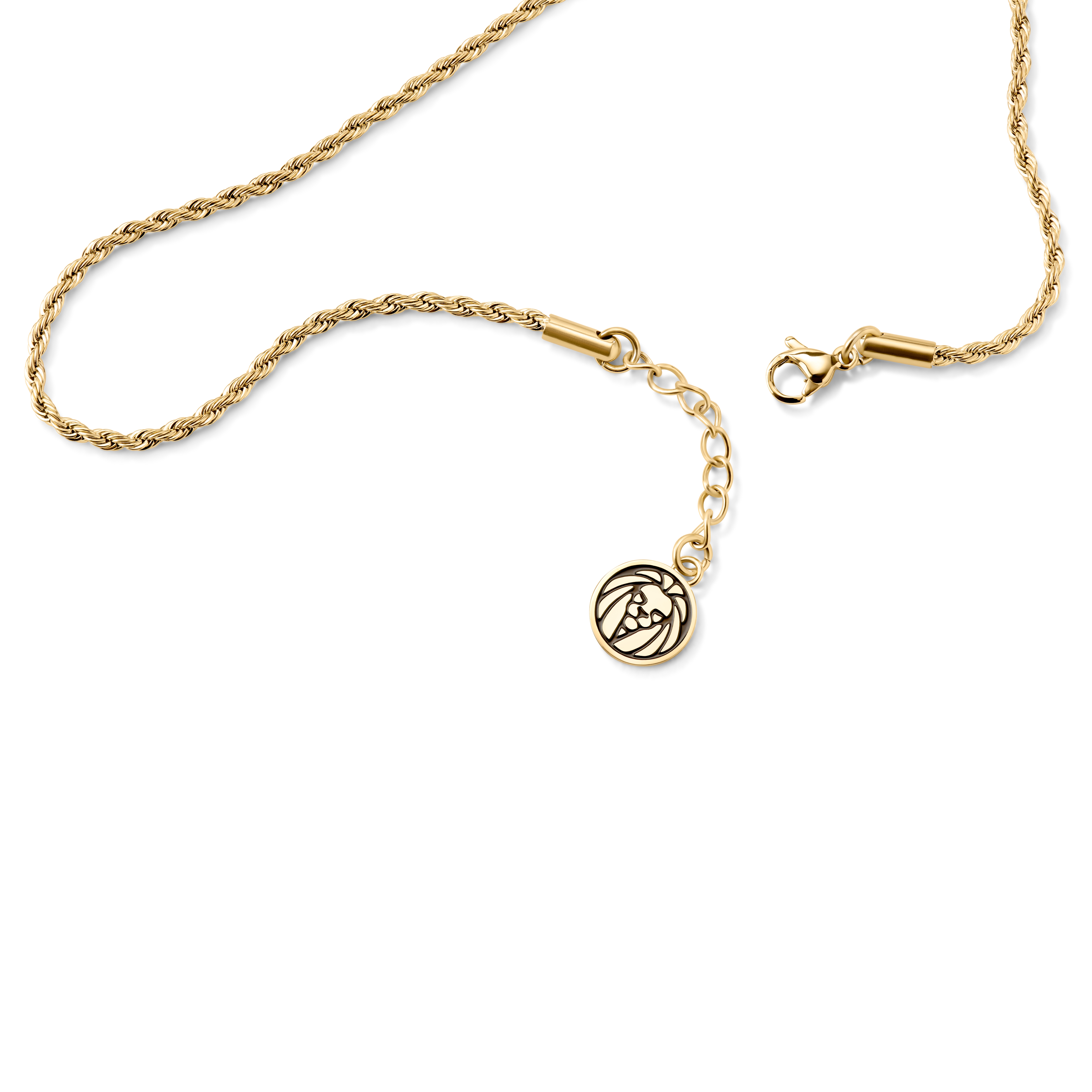 Gold-Tone Stainless Steel Rope Chain Men's Anklet - 3