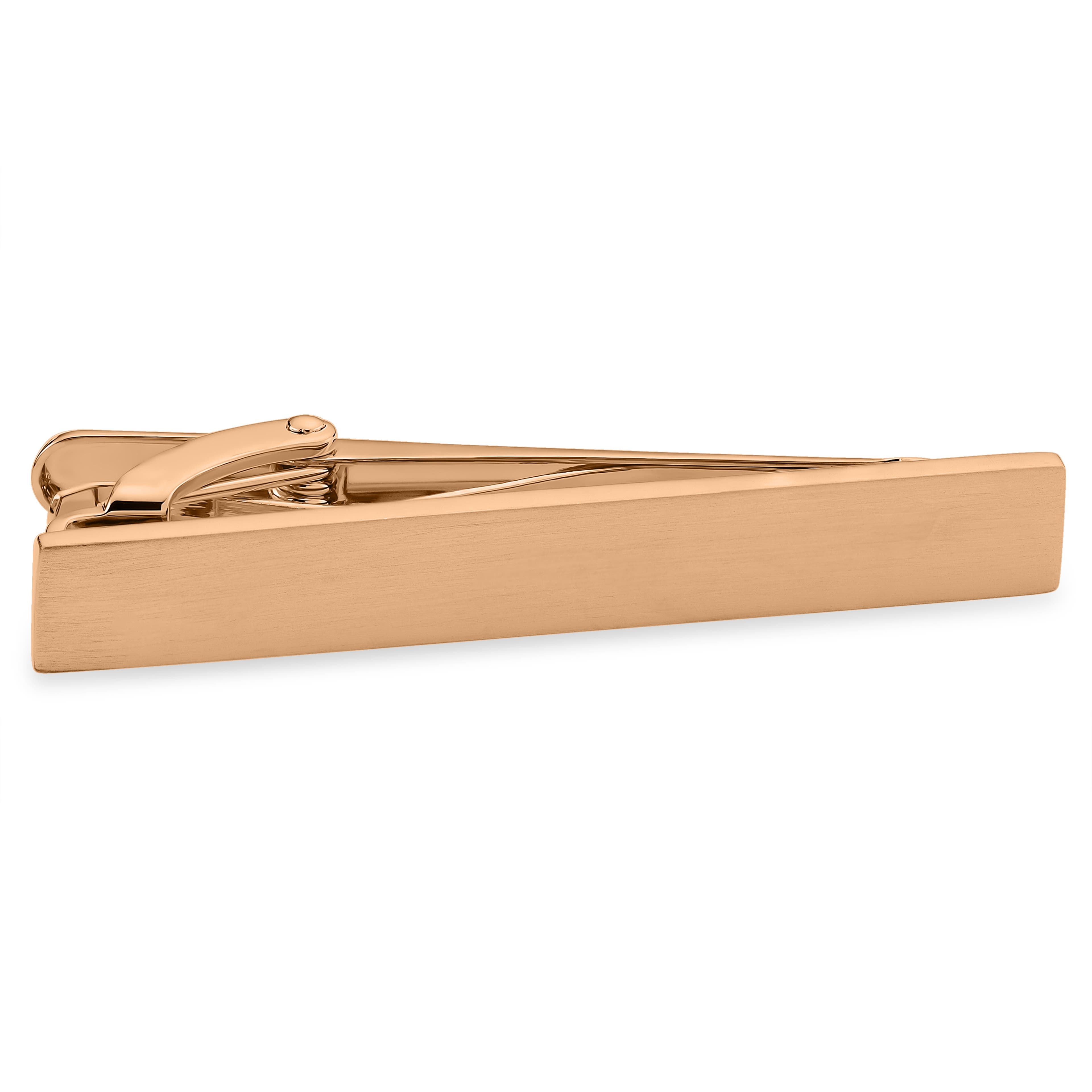 Novelle | Krátká kartáčovaná kravatová spona v barvě růžového zlata