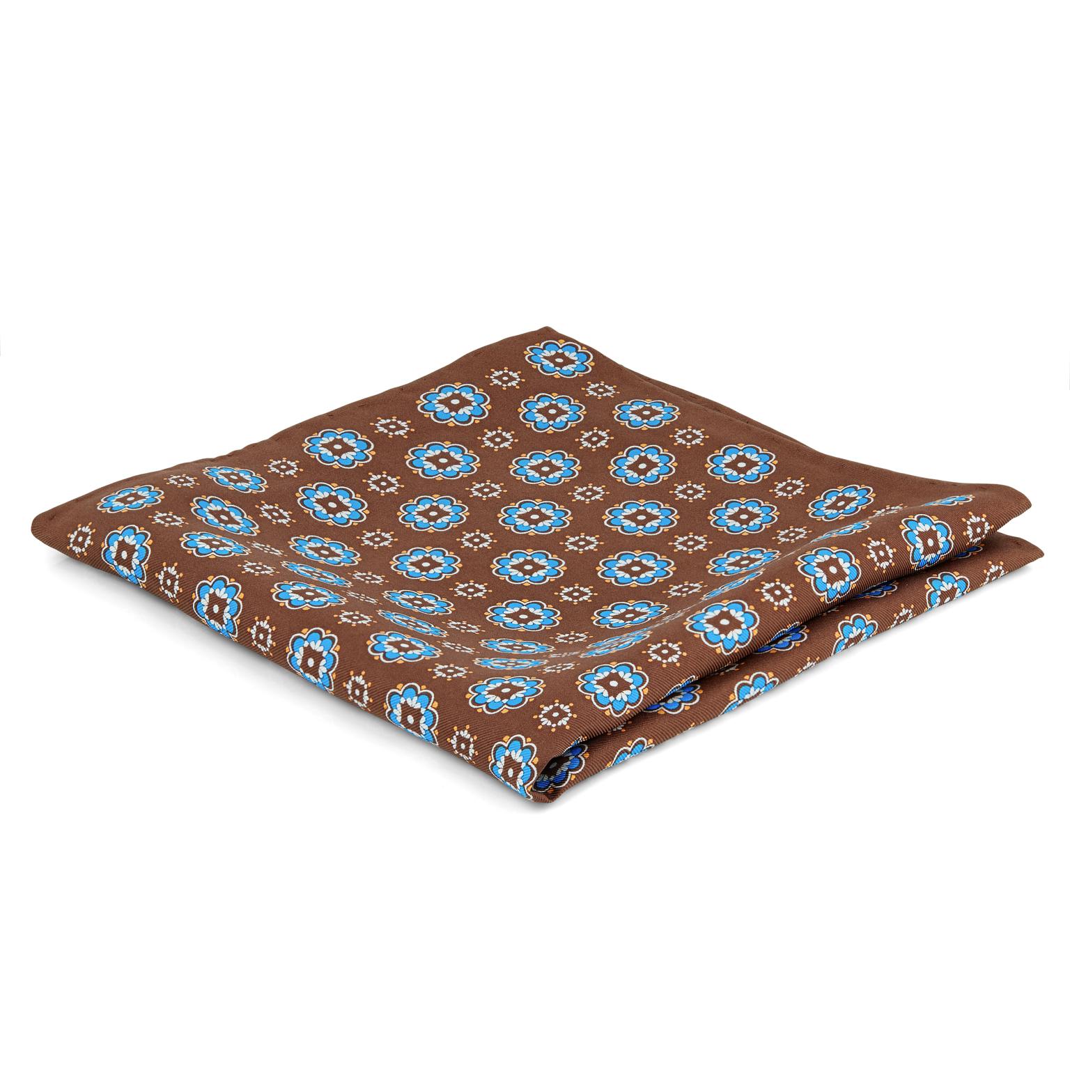 Braunes & Blaues Florales Einstecktuch Braunes & Blaues Florales Einstecktuch