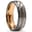 Fortis | 7 mm Metallgrå og Sølvtonet Dobbelt Rillet Damaskusstål og Rosegull-farget Titan Ring Fortis | 7 mm Metallgrå og Sølvtonet Dobbelt Rillet Damaskusstål og Rosegull-farget Titan Ring