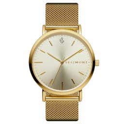 Moment | Gold-Tone Minimalist Dress Watch With White Dial