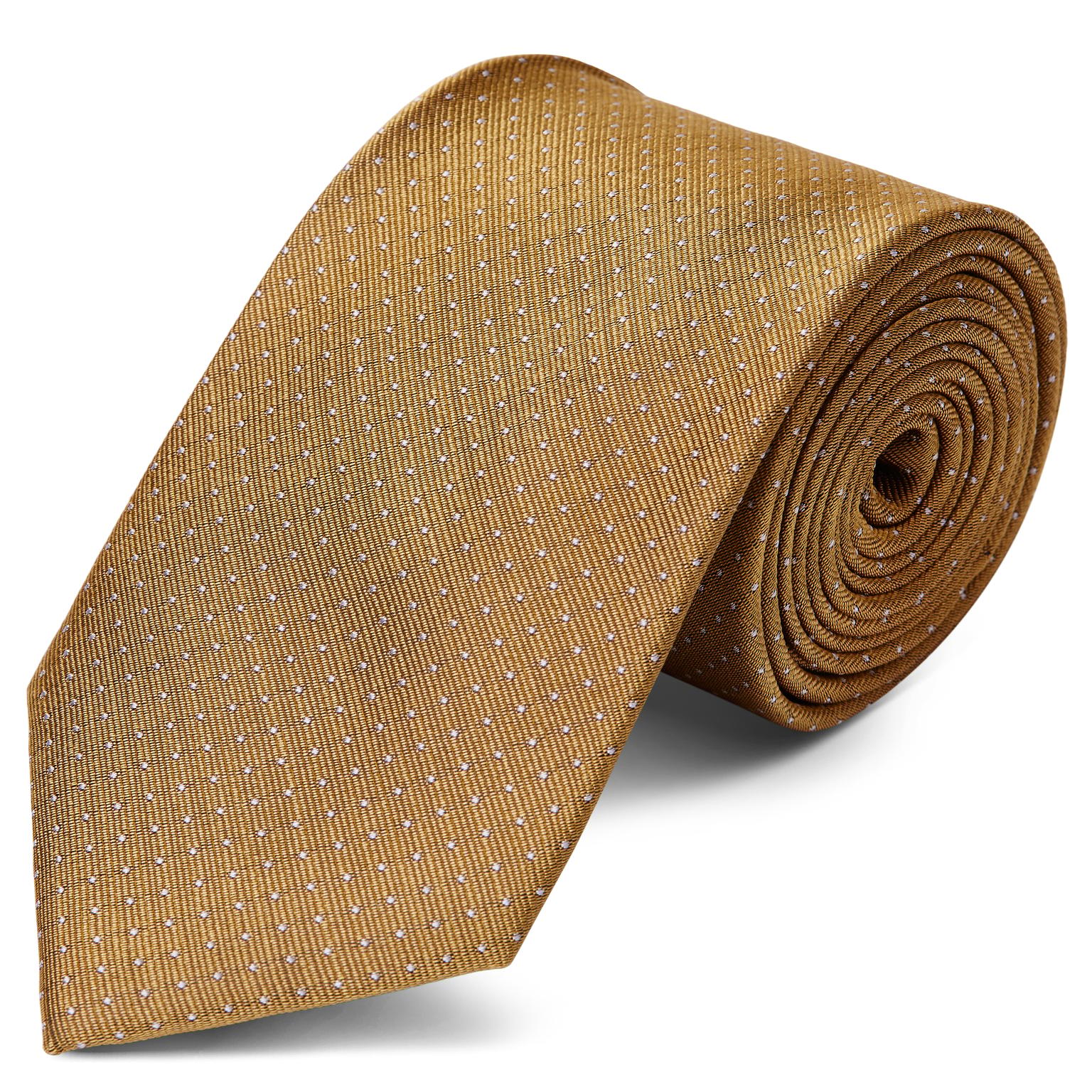 Gold Polka Dot Silk 8cm Tie Gold Polka Dot Silk 8cm Tie