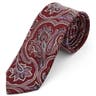 Červeno-levandulová barokní hedvábná kravata 