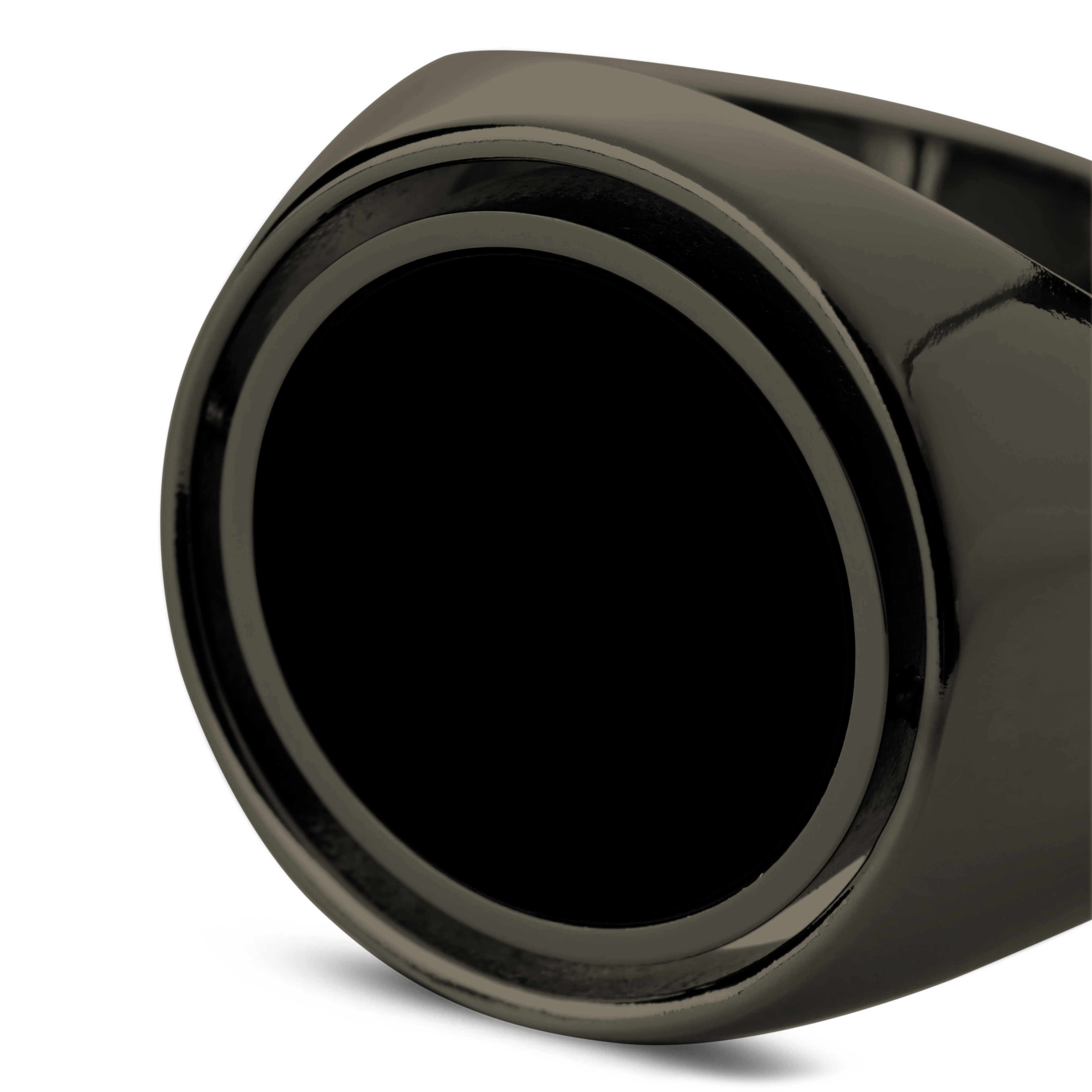 Makt | Obracający się sygnet ze spiżowo-czarnej stali nierdzewnej i czarnego onyksu - 6