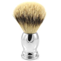 Silvertip Badger borotvapamacs ovális, ezüstszínű markolattal