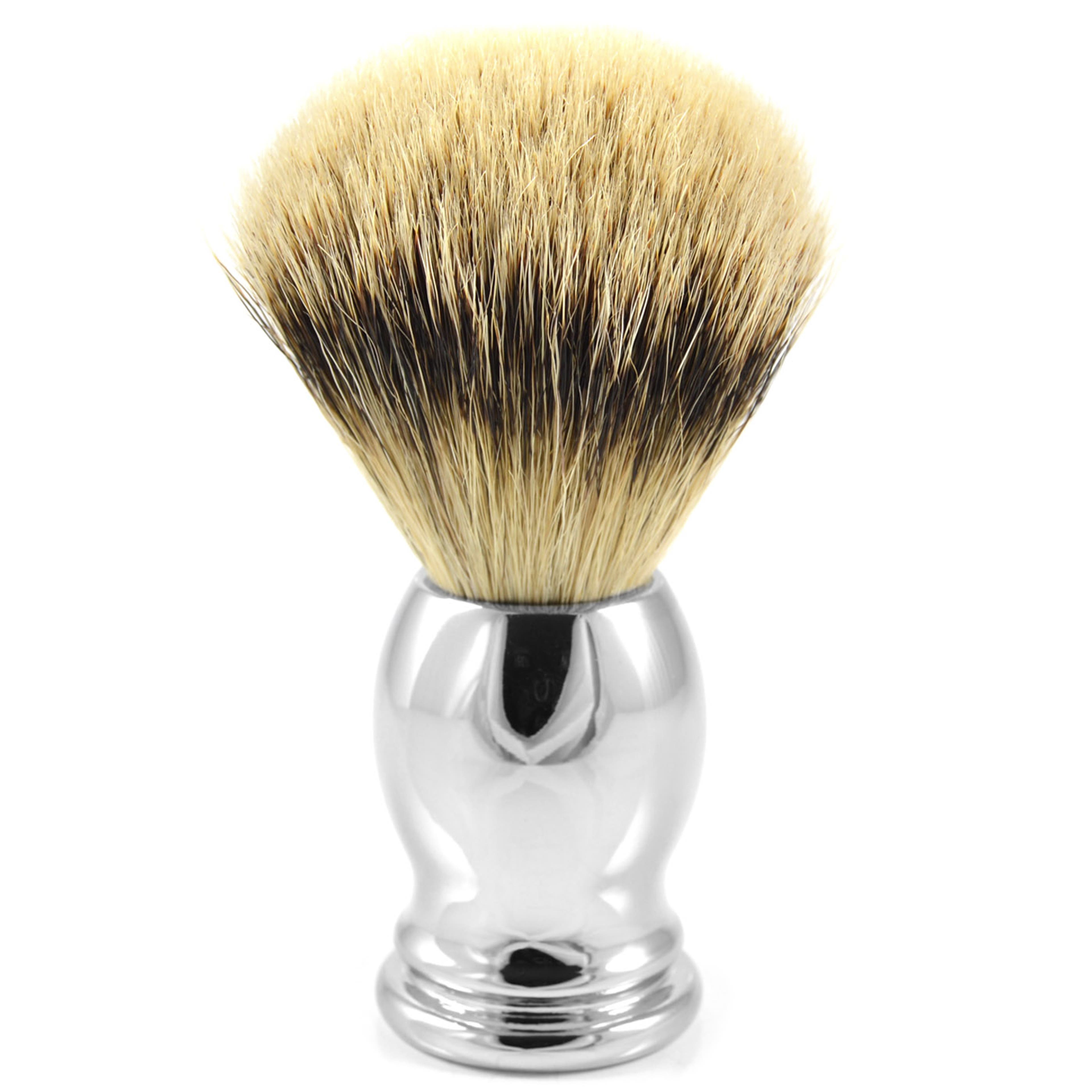 Pincel de Barbear em Aço Prateado e Cerdas "Silvertip"