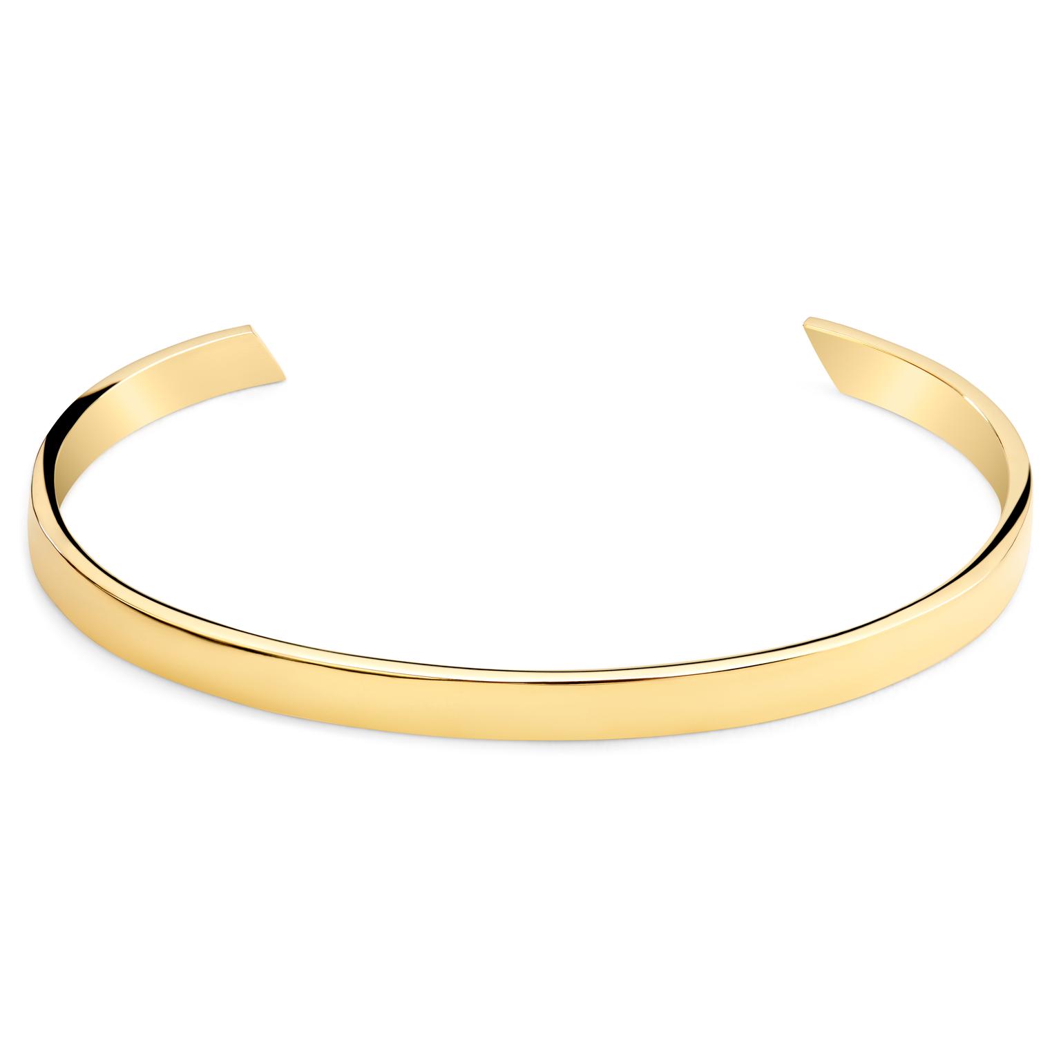 5 mm Polished Gold-Tone Adjustable Stainless Steel Cuff Bracelet 5 mm Polished Gold-Tone Adjustable Stainless Steel Cuff Bracelet