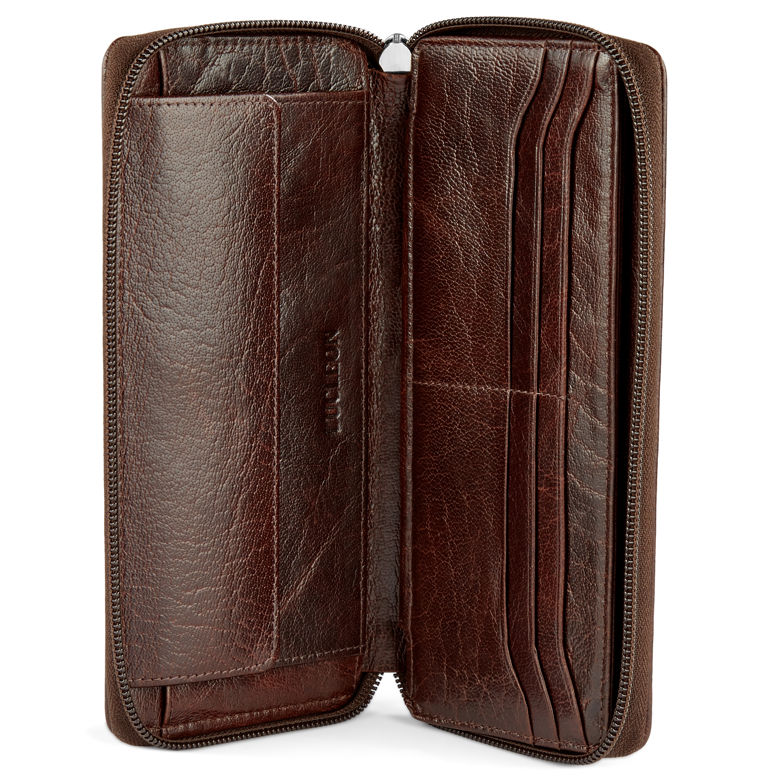 California | Brown Accordion Leather Wallet | In stock