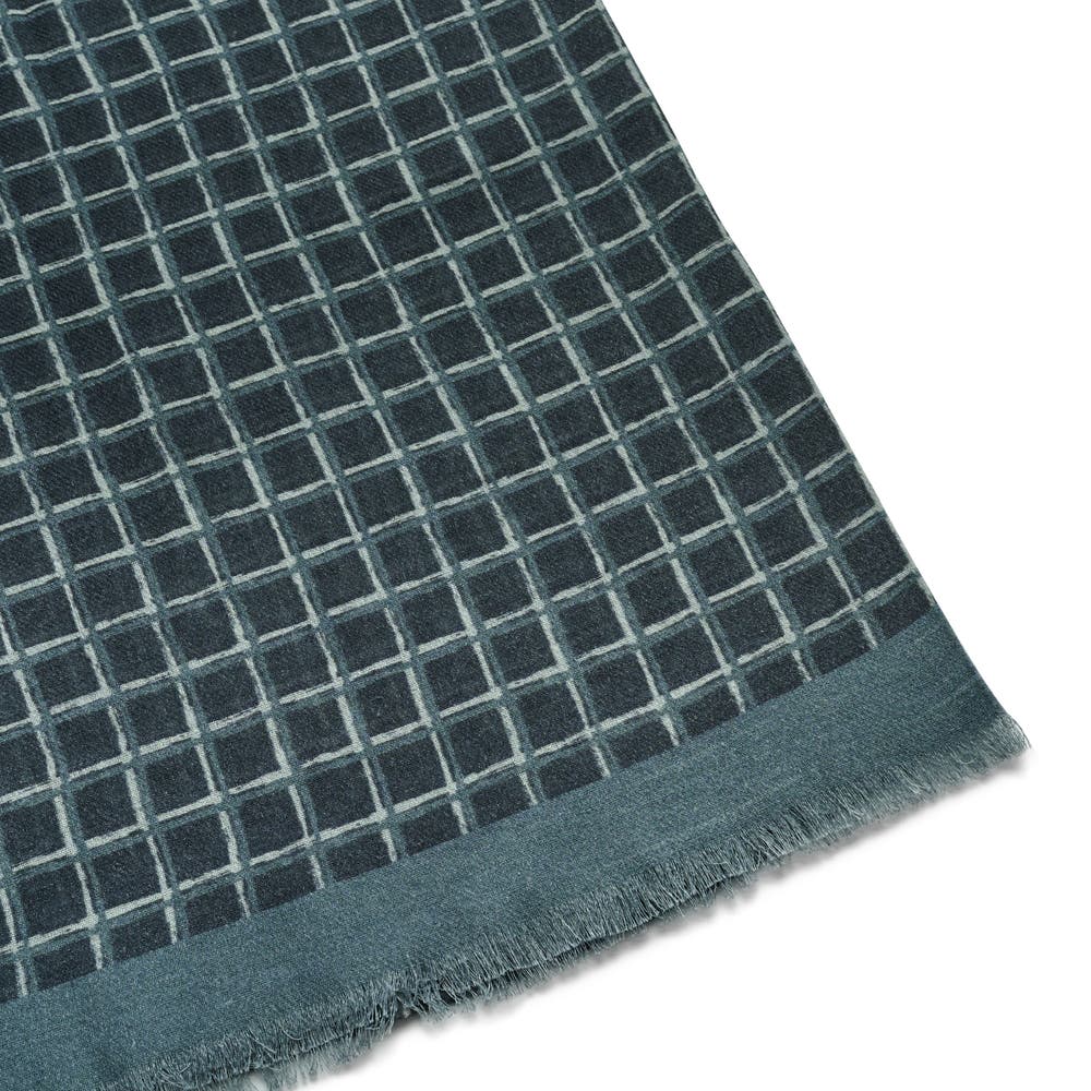hover: Brux | Grey & White Squared Cotton Mix Scarf hover: Brux | Grey & White Squared Cotton Mix Scarf