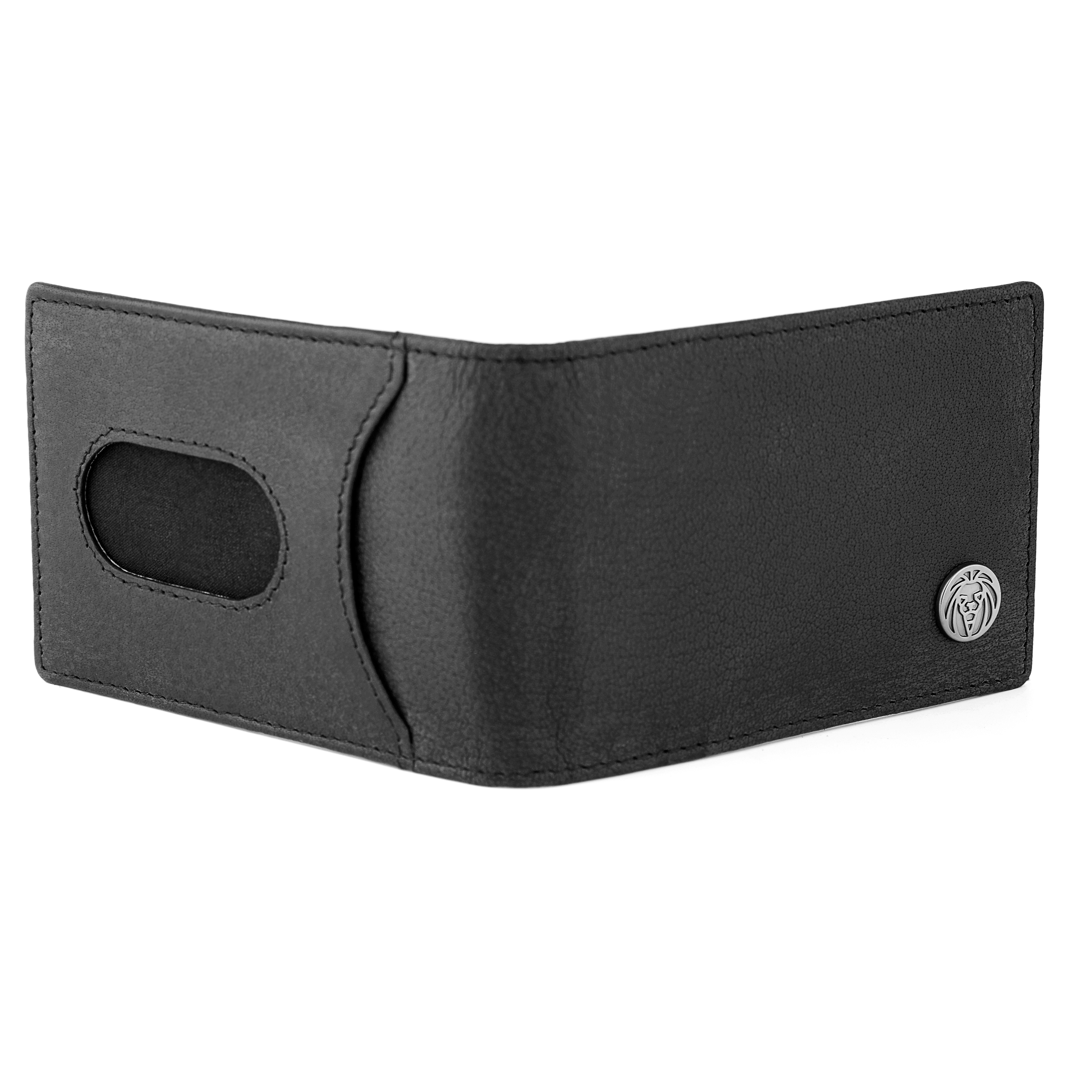 Oxford Small Classic Black Leather Cardholder - 3