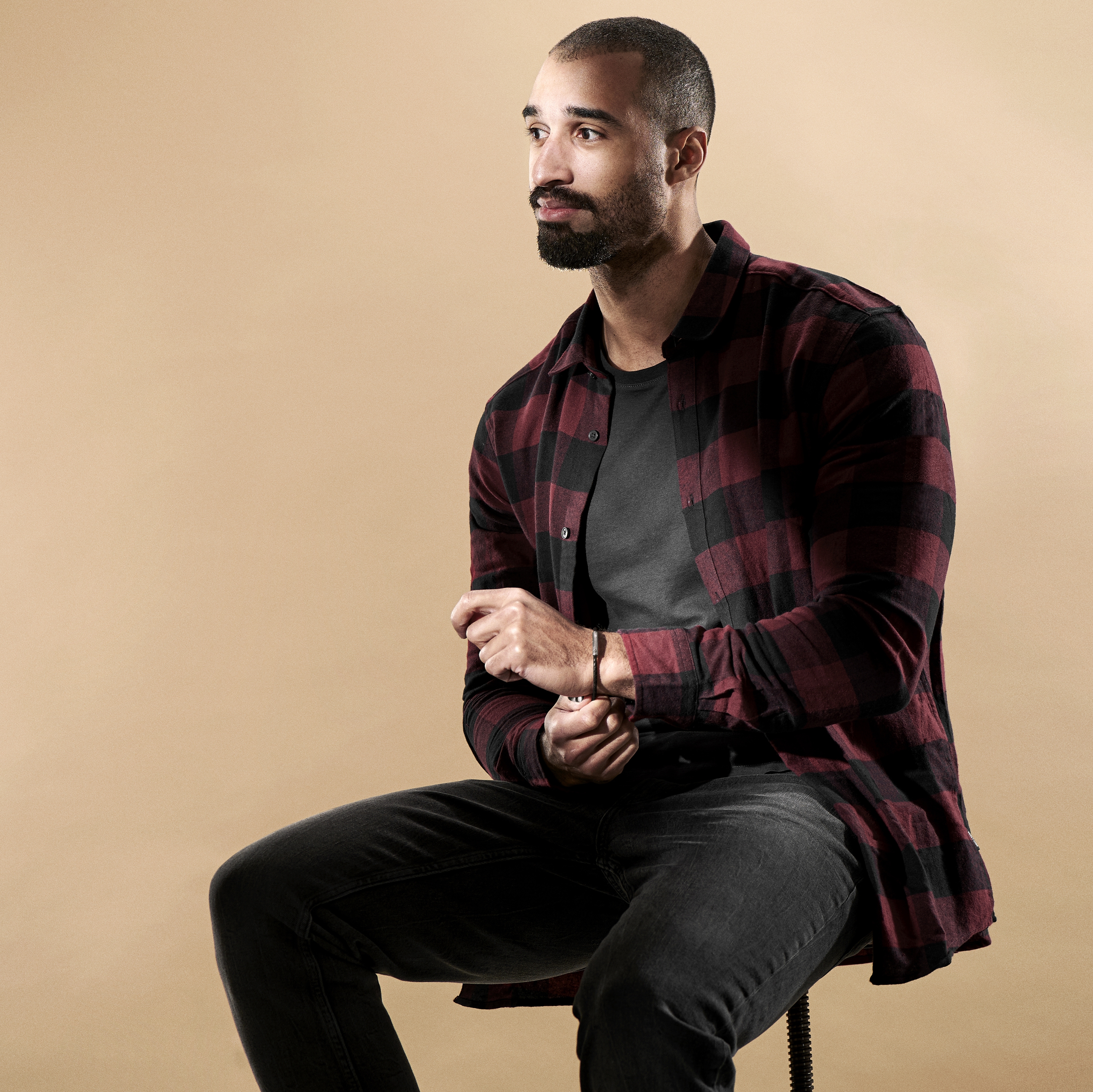 Collins 3 mm schwarzes Lederarmband - 4