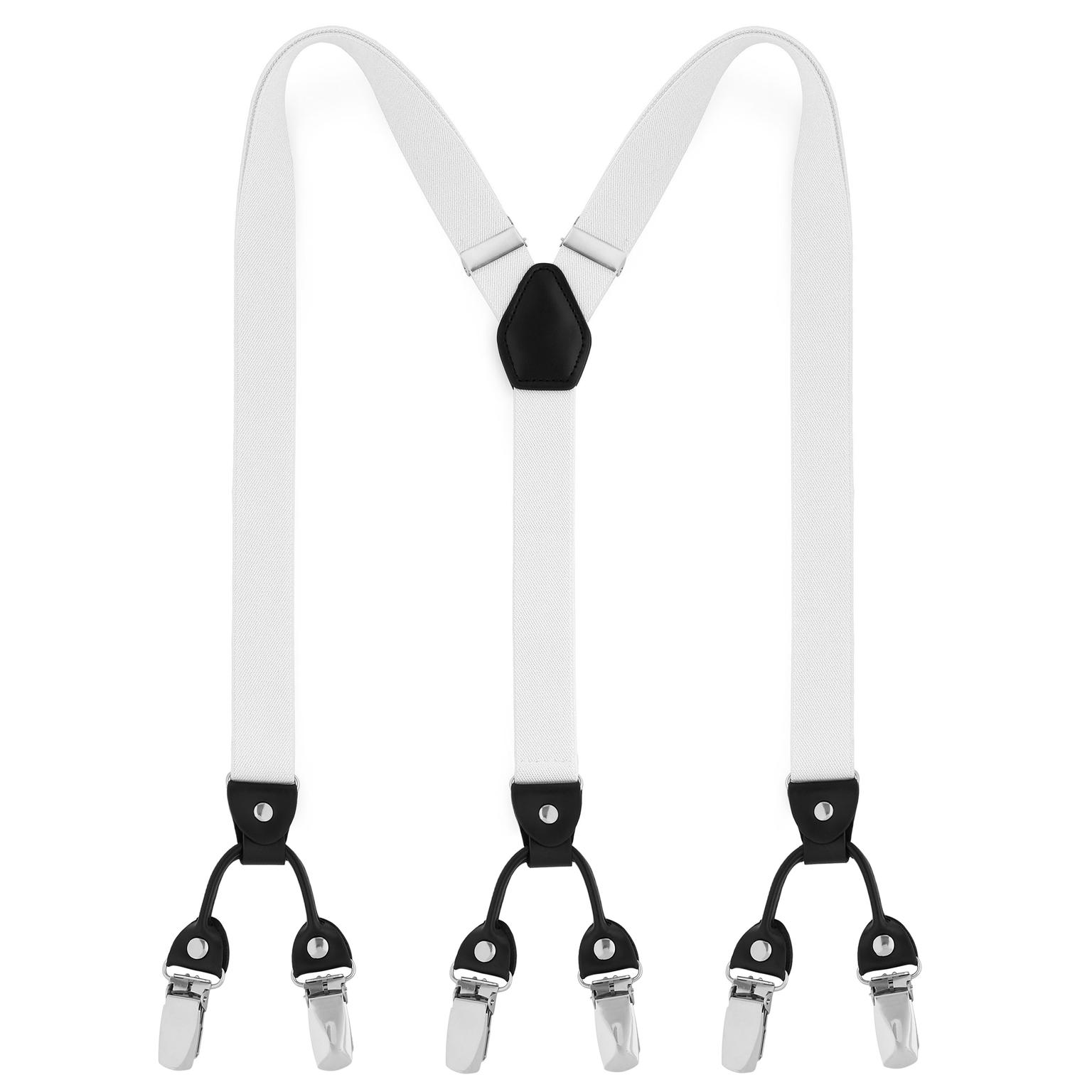 Slim White Clip-On Suspenders Slim White Clip-On Suspenders