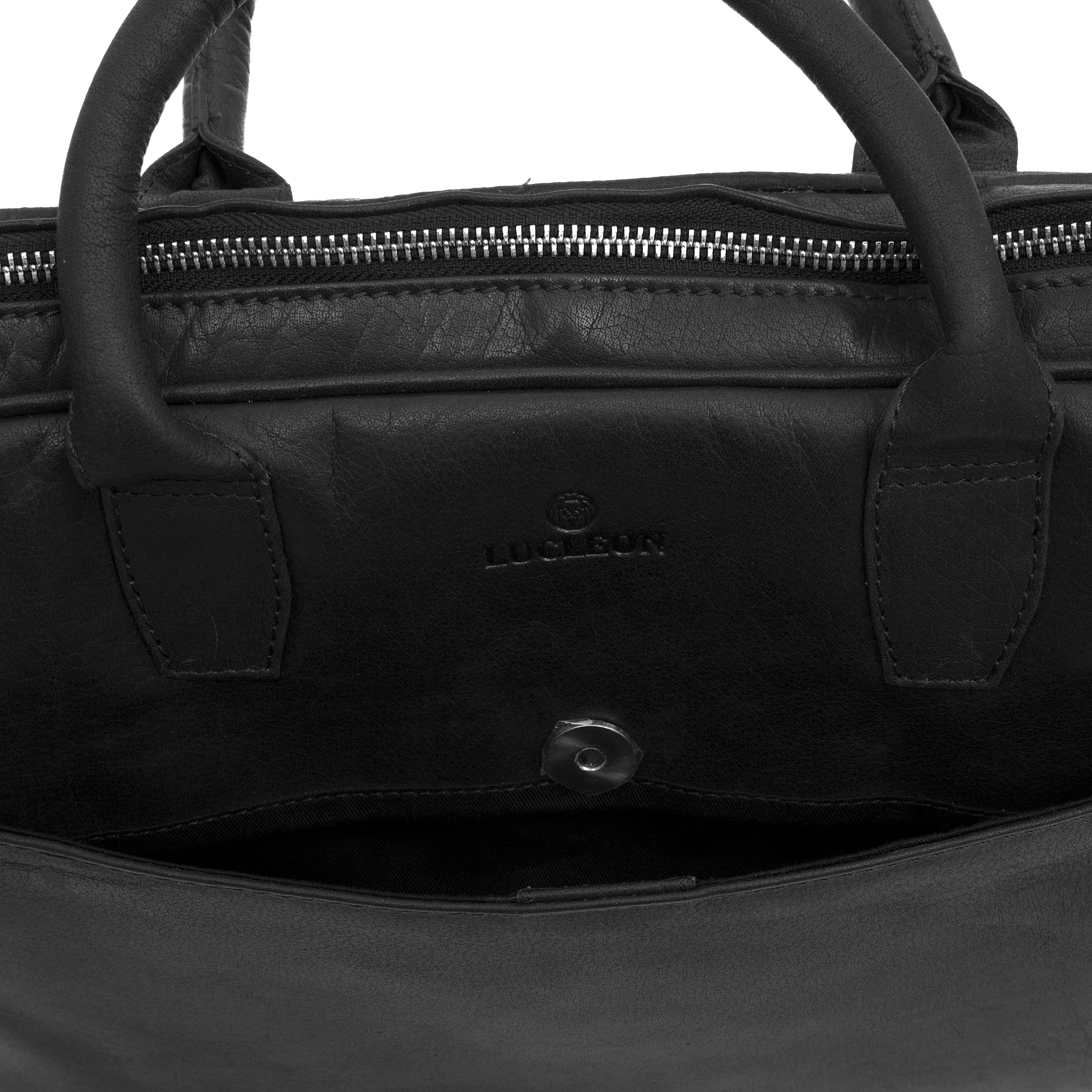 Geantă Montreal Slim 13" Executive din piele neagră - 10