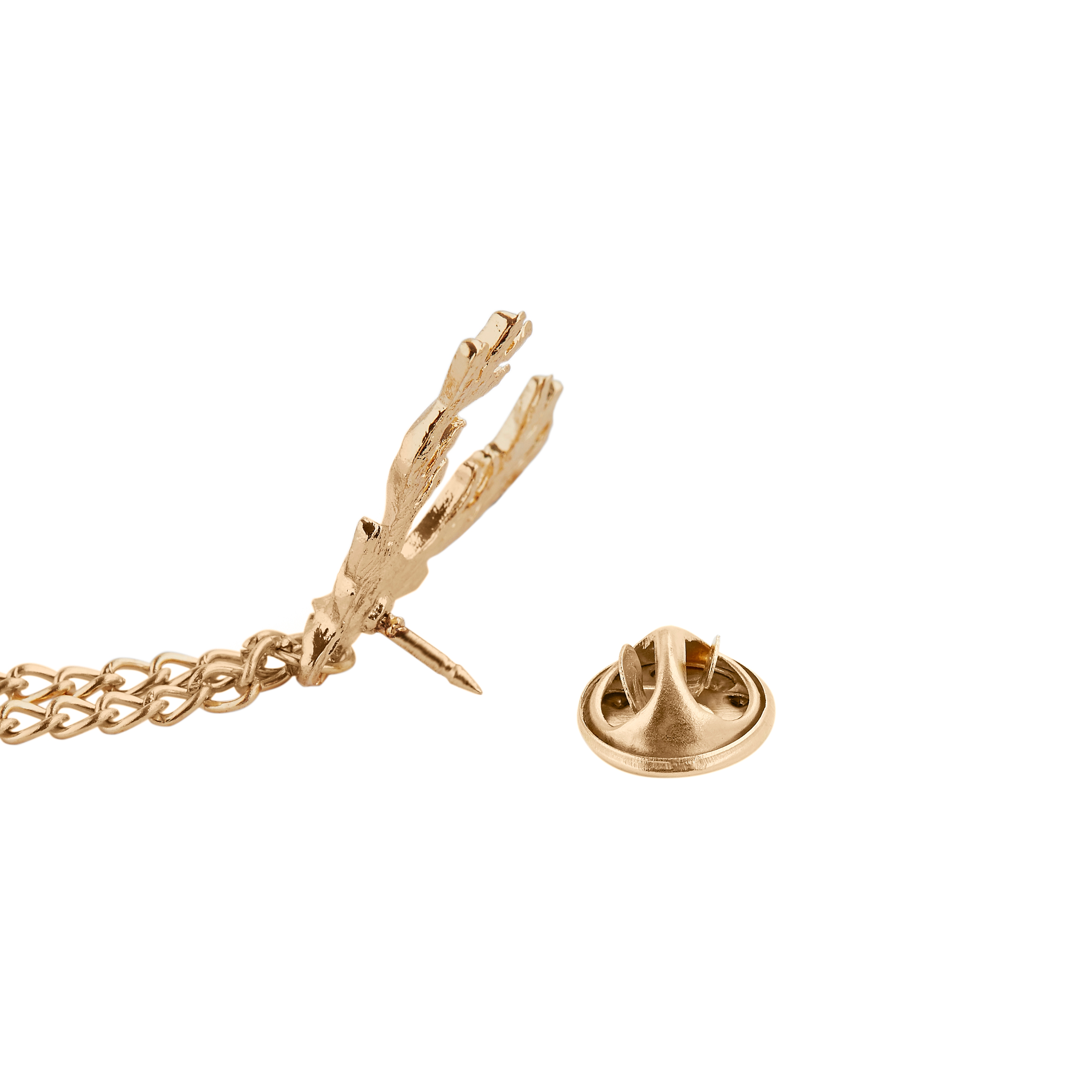 Gold-Tone Deer Head Collar Chain - 2