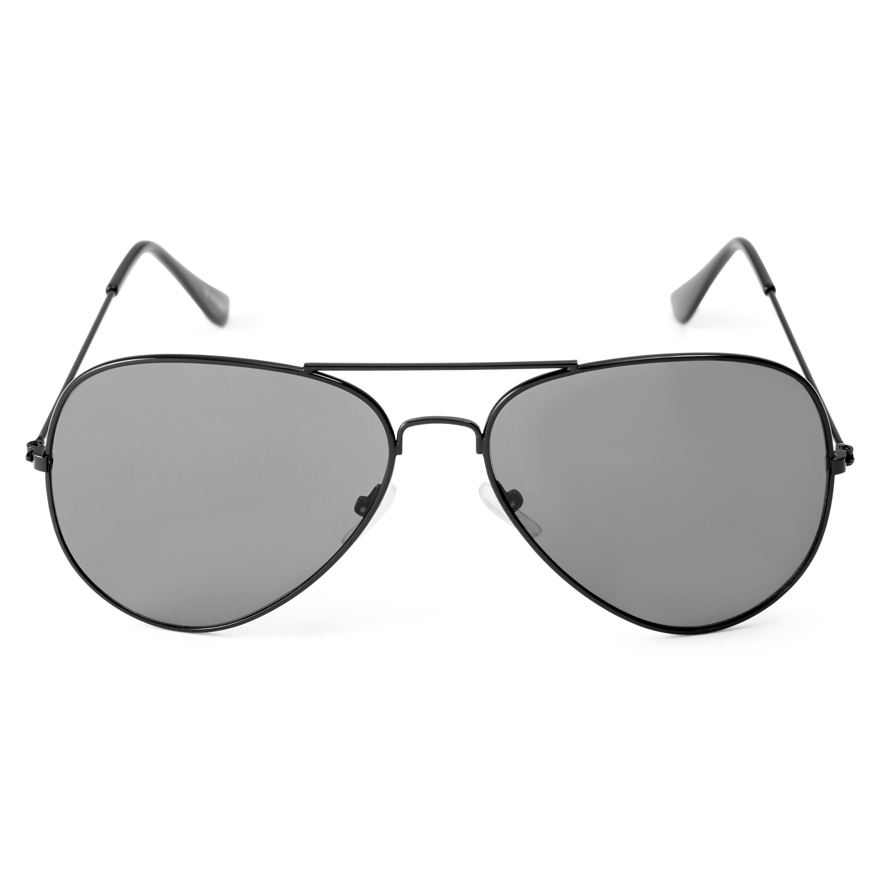 Couleur gris noir lunettes De soleil aviateur en métal pour