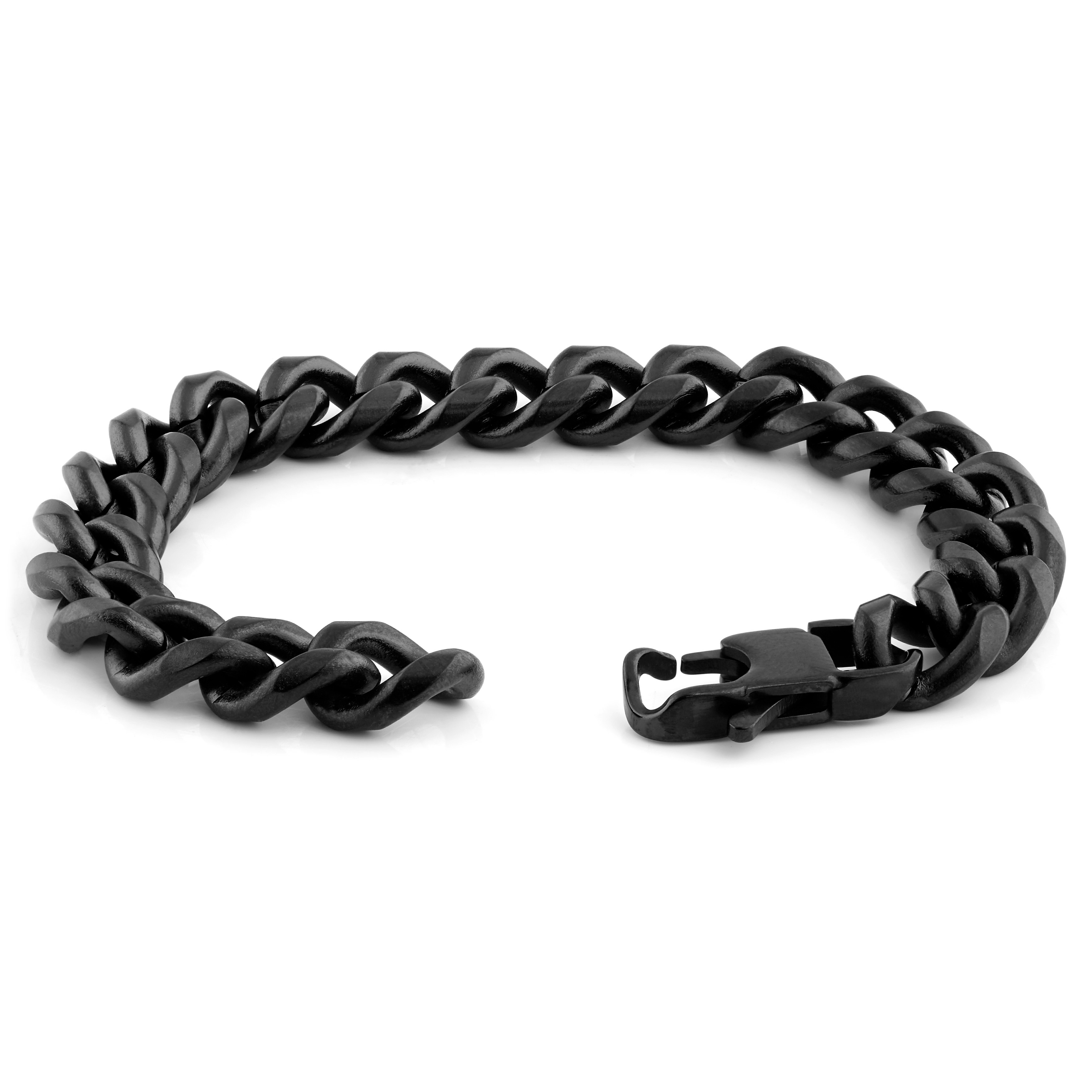 Gourmette à mailles noires de 10 mm - 2