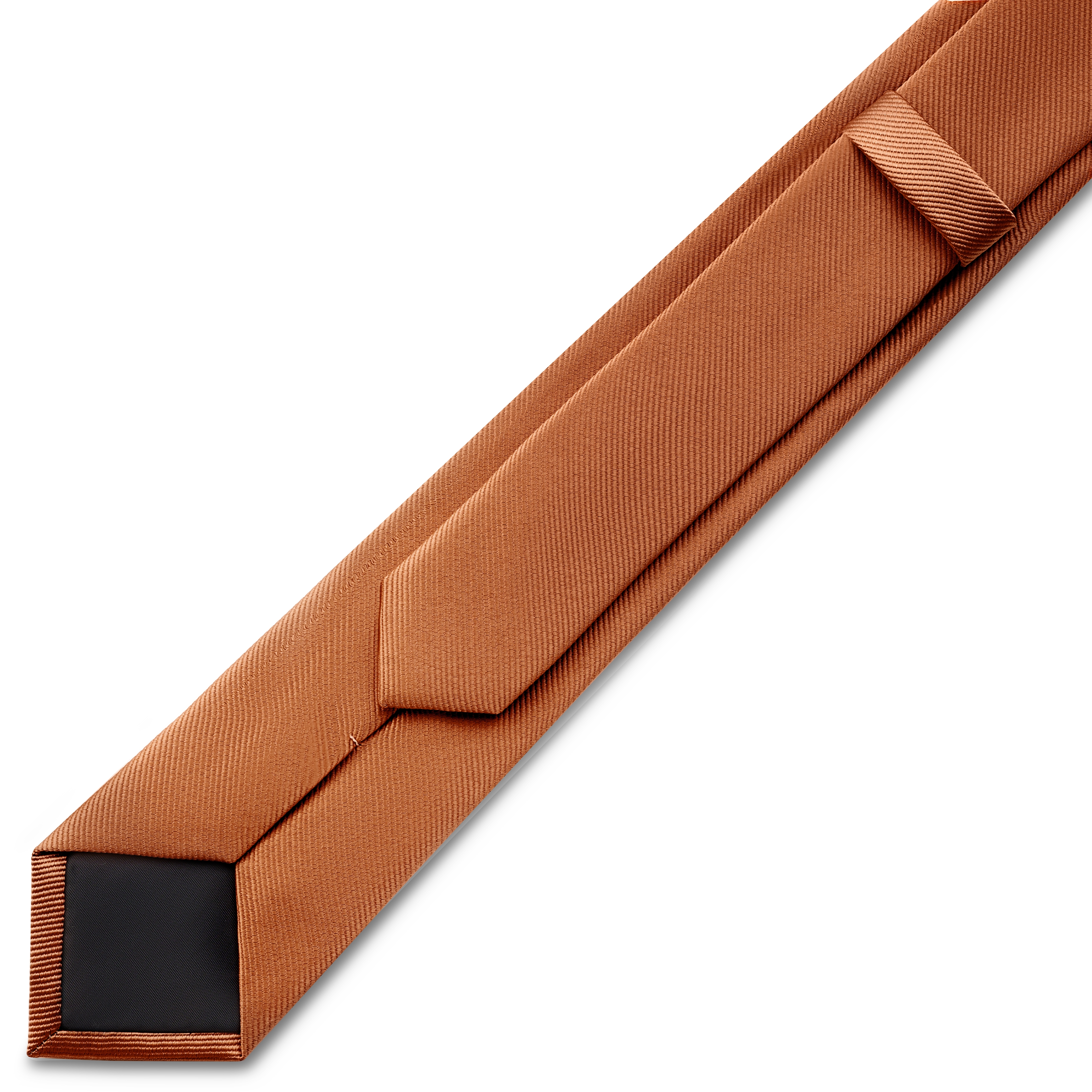 6 cm Cognac Grosgrain Skinny Tie - 4