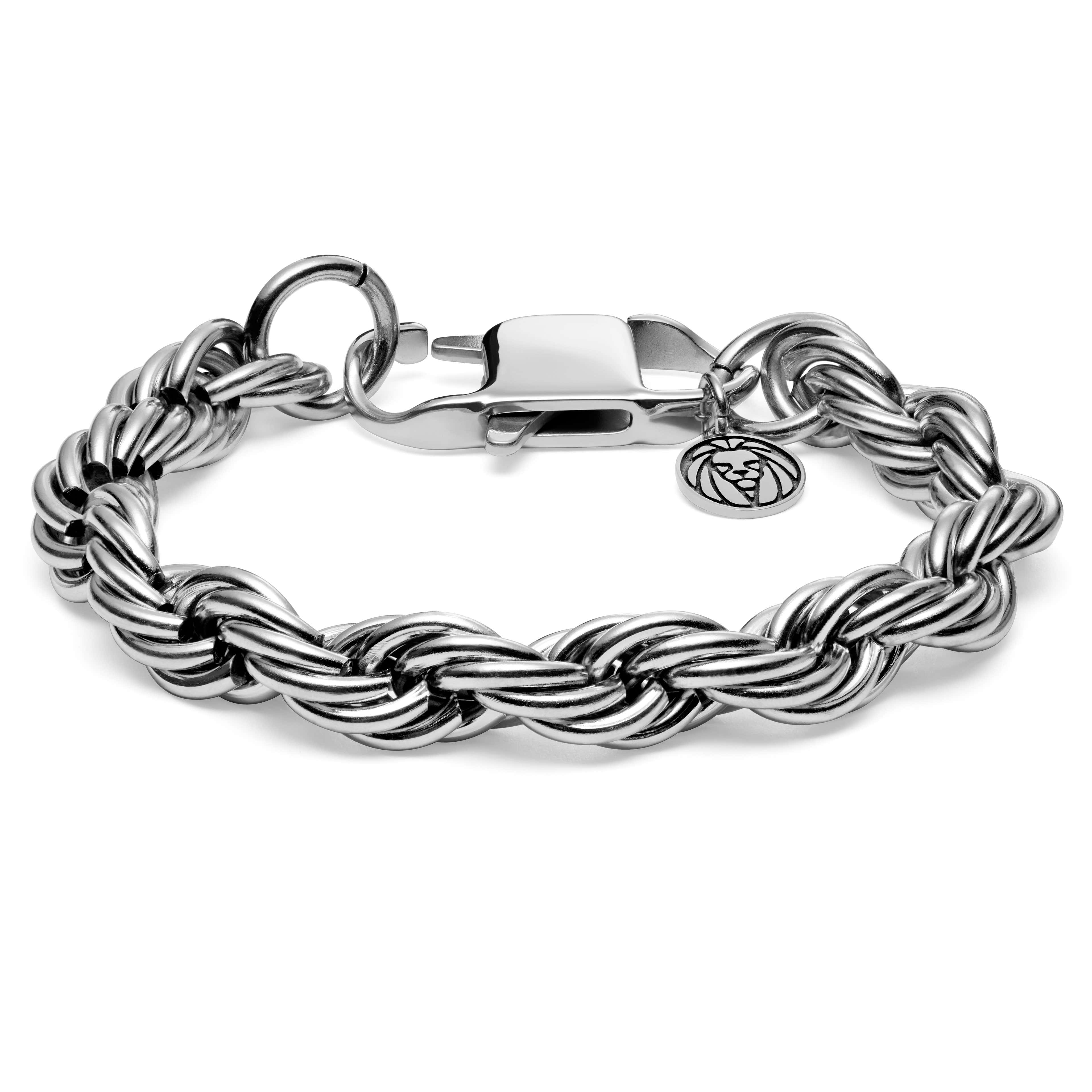 Corwin Amager Silver-Tone 10mm Rope Chain Bracelet