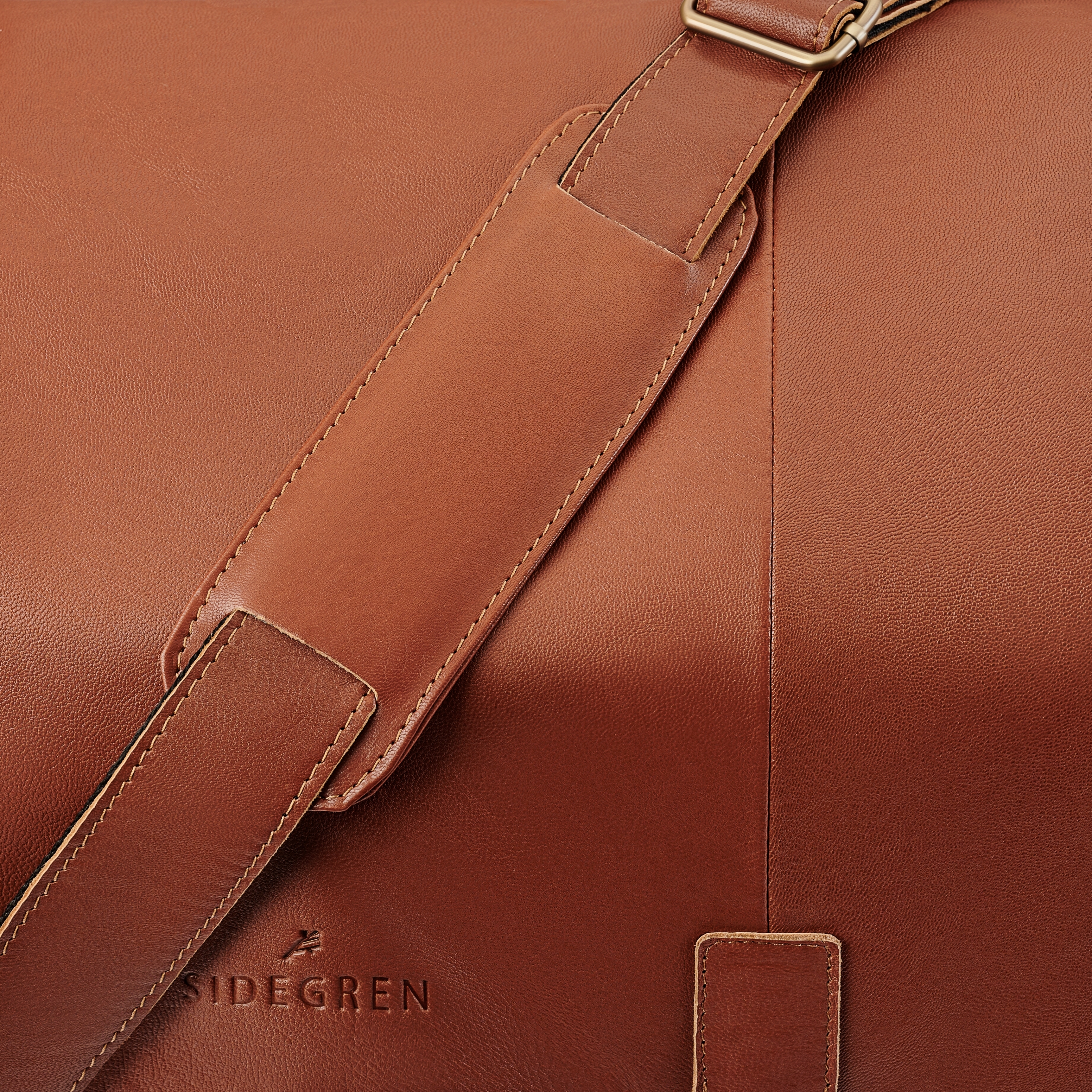 Fidei | Large Mocha Full Grain Goat Leather Laptop Bag - for Men - Sidegren