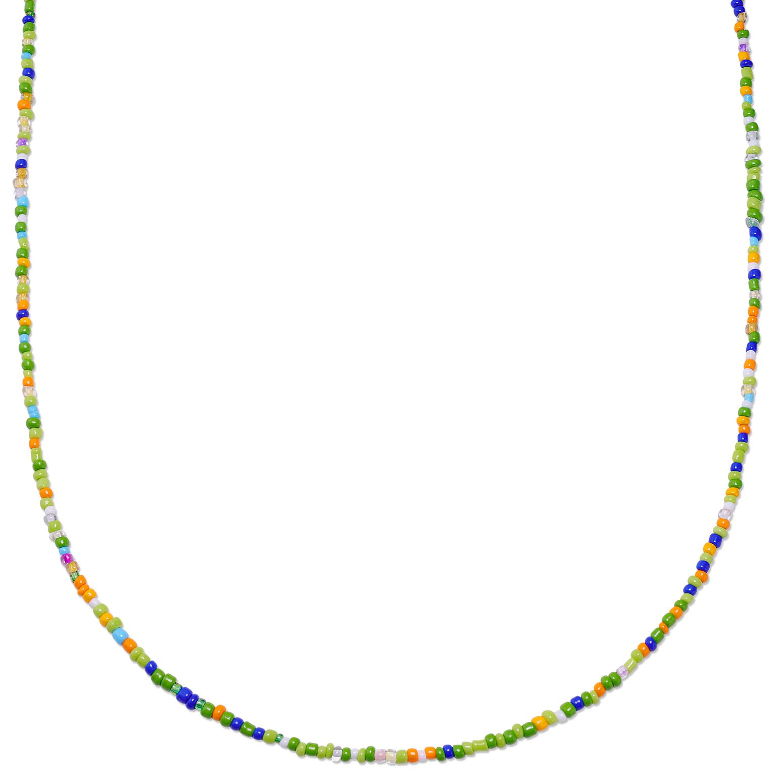 Amalfi | Collier en perles de verre vert & multicolore Amalfi | Collier en perles de verre vert & multicolore