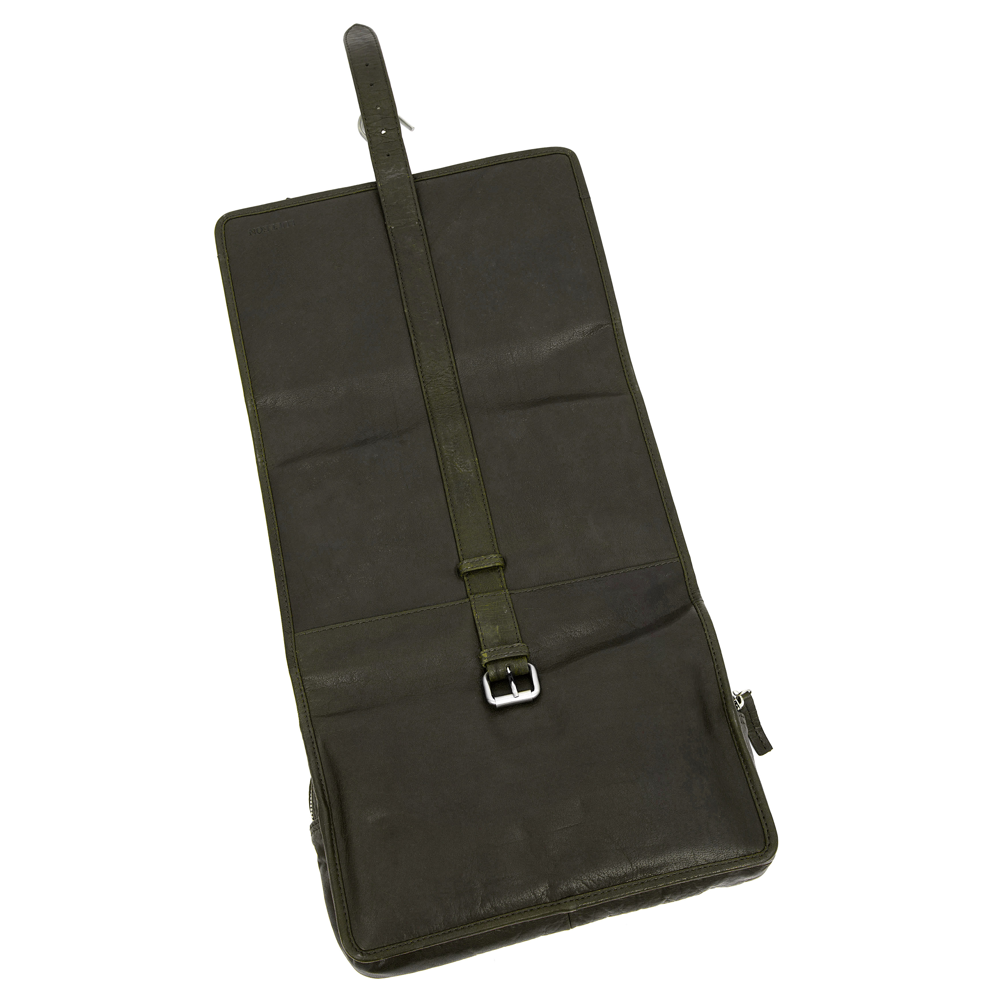 Montreal Hanging Olive Leather Wash Bag - 7