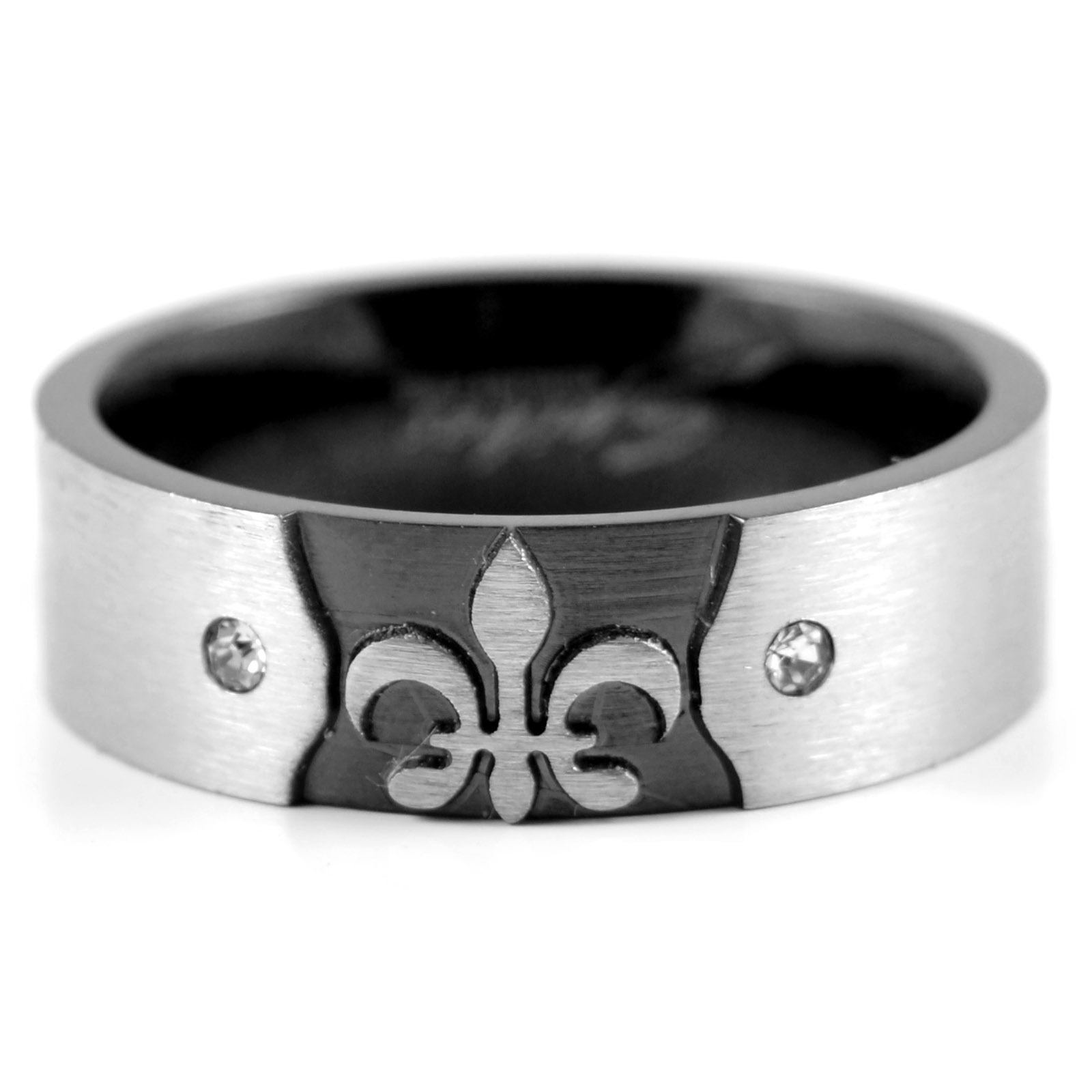 Stalen Ring met Franse Lelie - 2