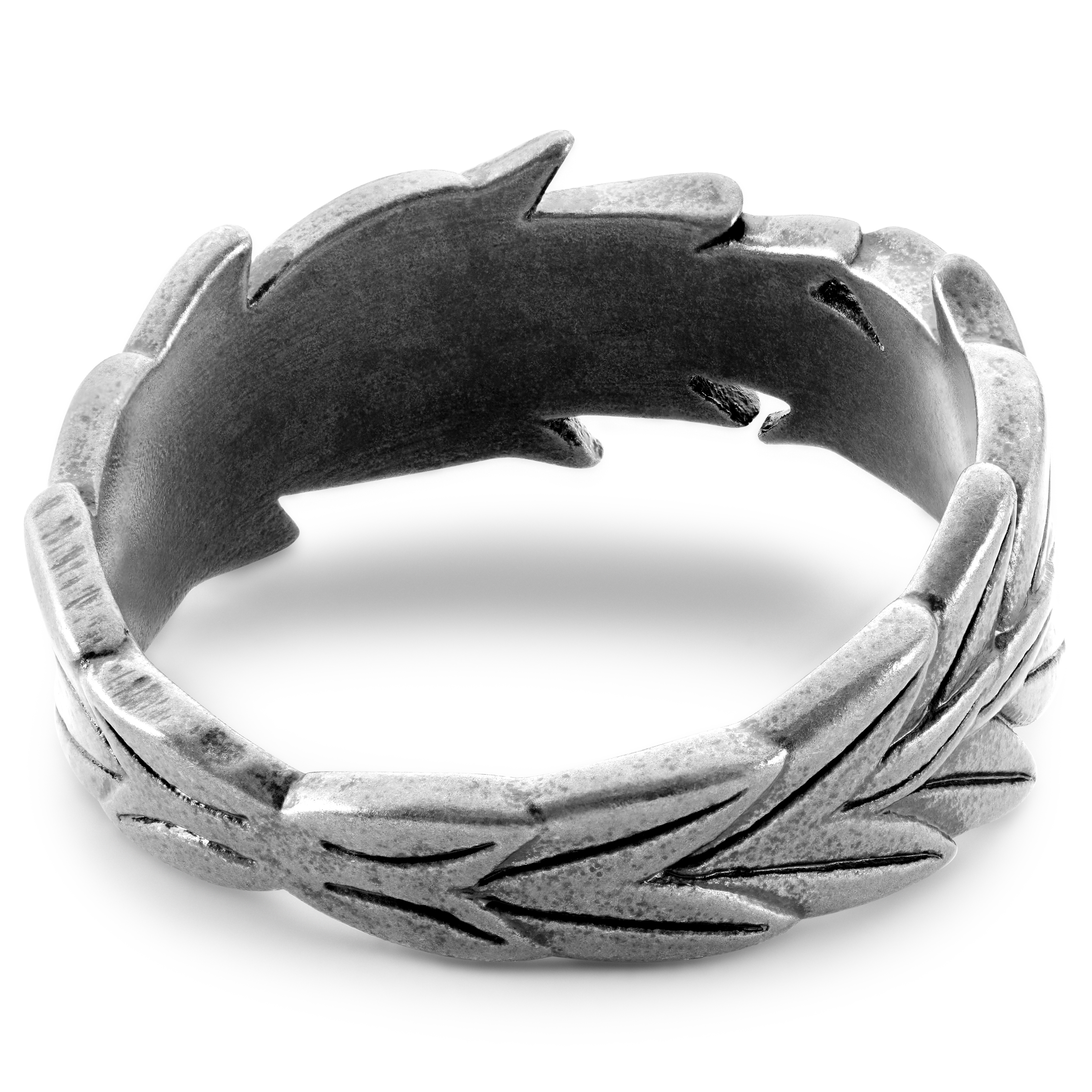 Obelius | Anillo vintage con corona de laurel en tono plateado - 5